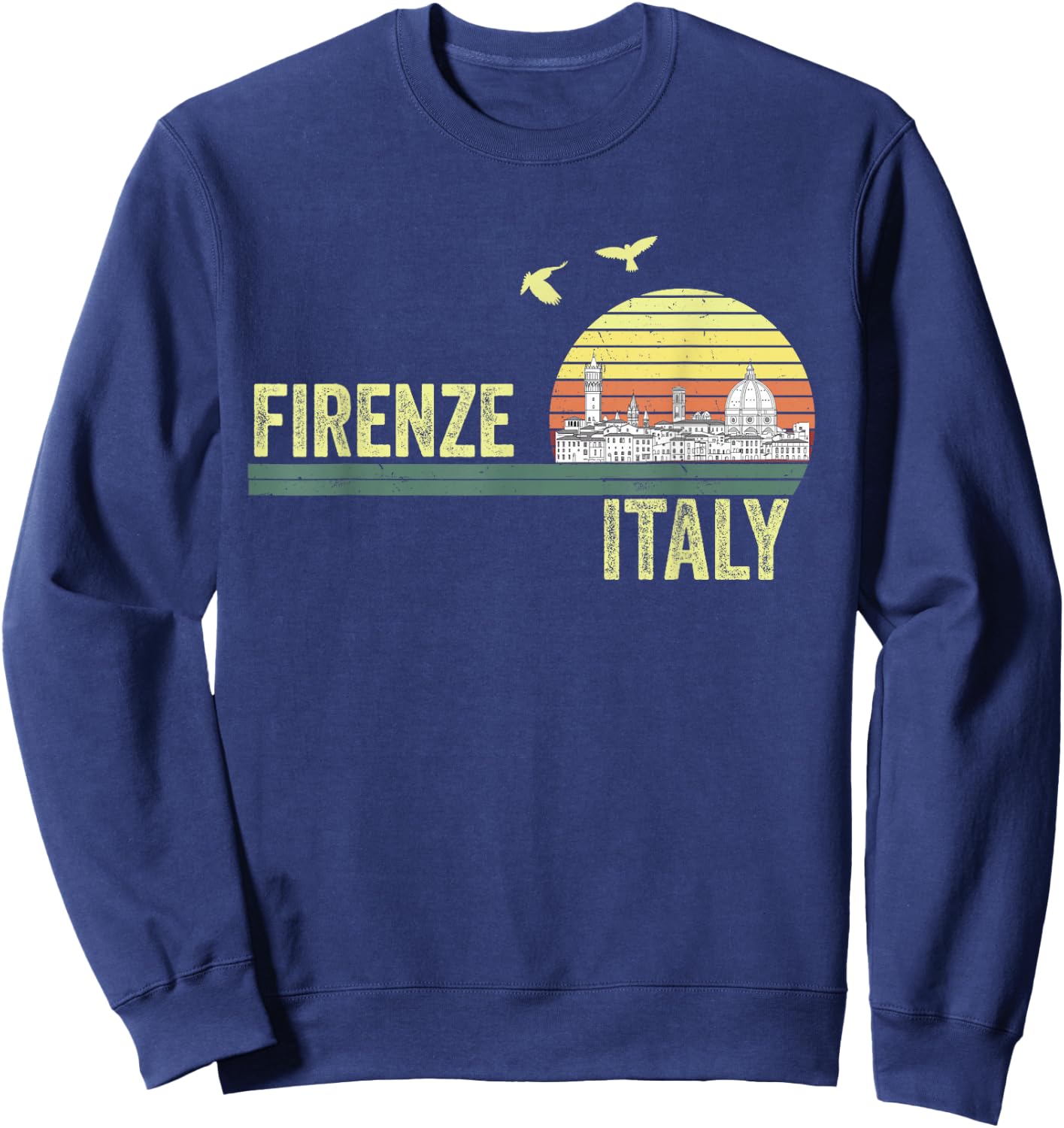 Souvenirs From Italy Firenze Florence Retro Vintage Skyline Sweatshirt - Sweatshirt | Navy