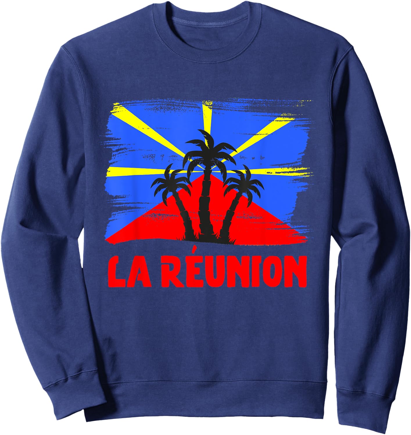 Reunion Island Flag Reunion Reunion Island Vintage , Black, S Sweatshirt - Sweatshirt | Navy