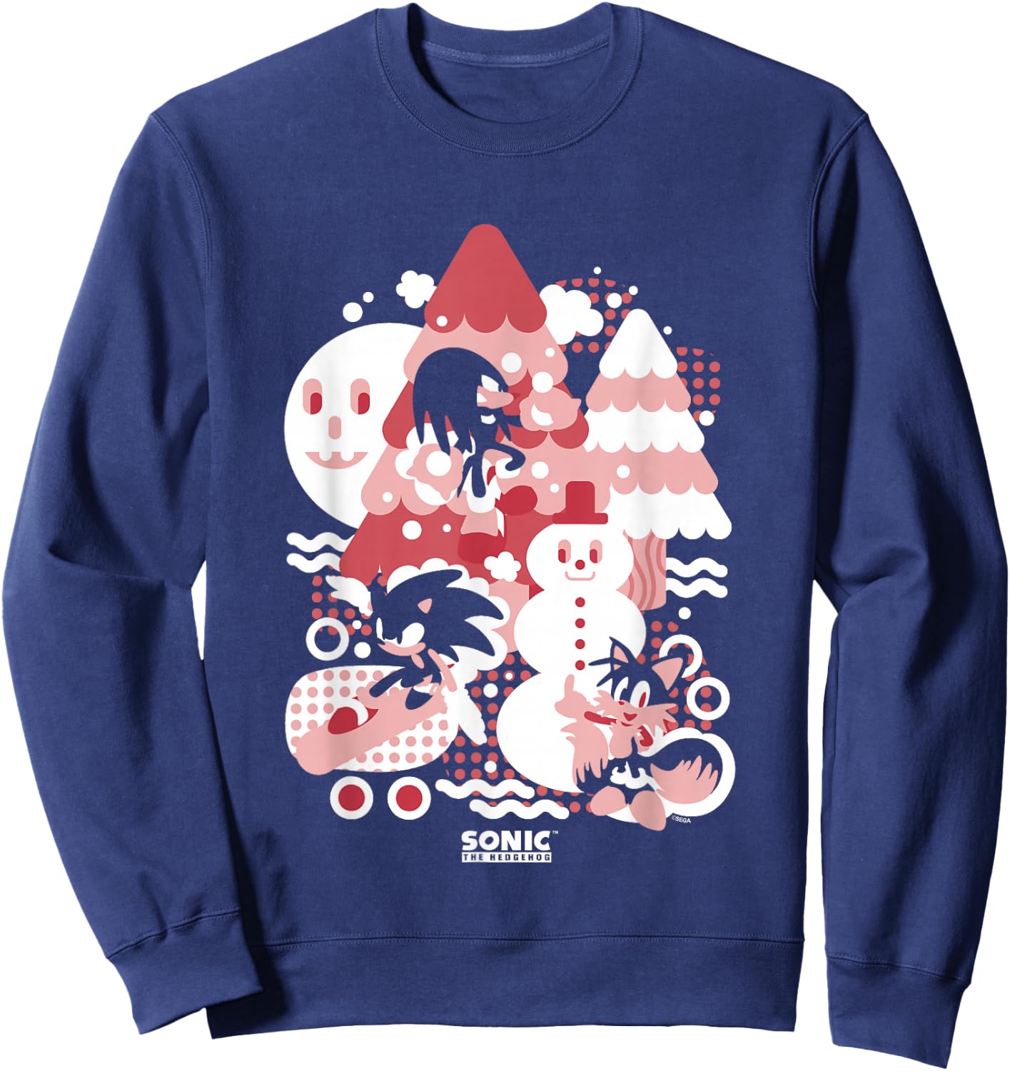 Sonic The Hedgehog Christmas Sonic Tails Knuckles Winter Fun Sweatshirt - Sweatshirt | Navy