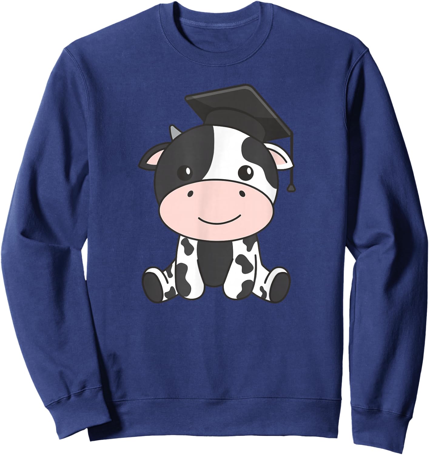 Kids School Nursery Cow Graduation Sweatshirt - Sweatshirt | Navy