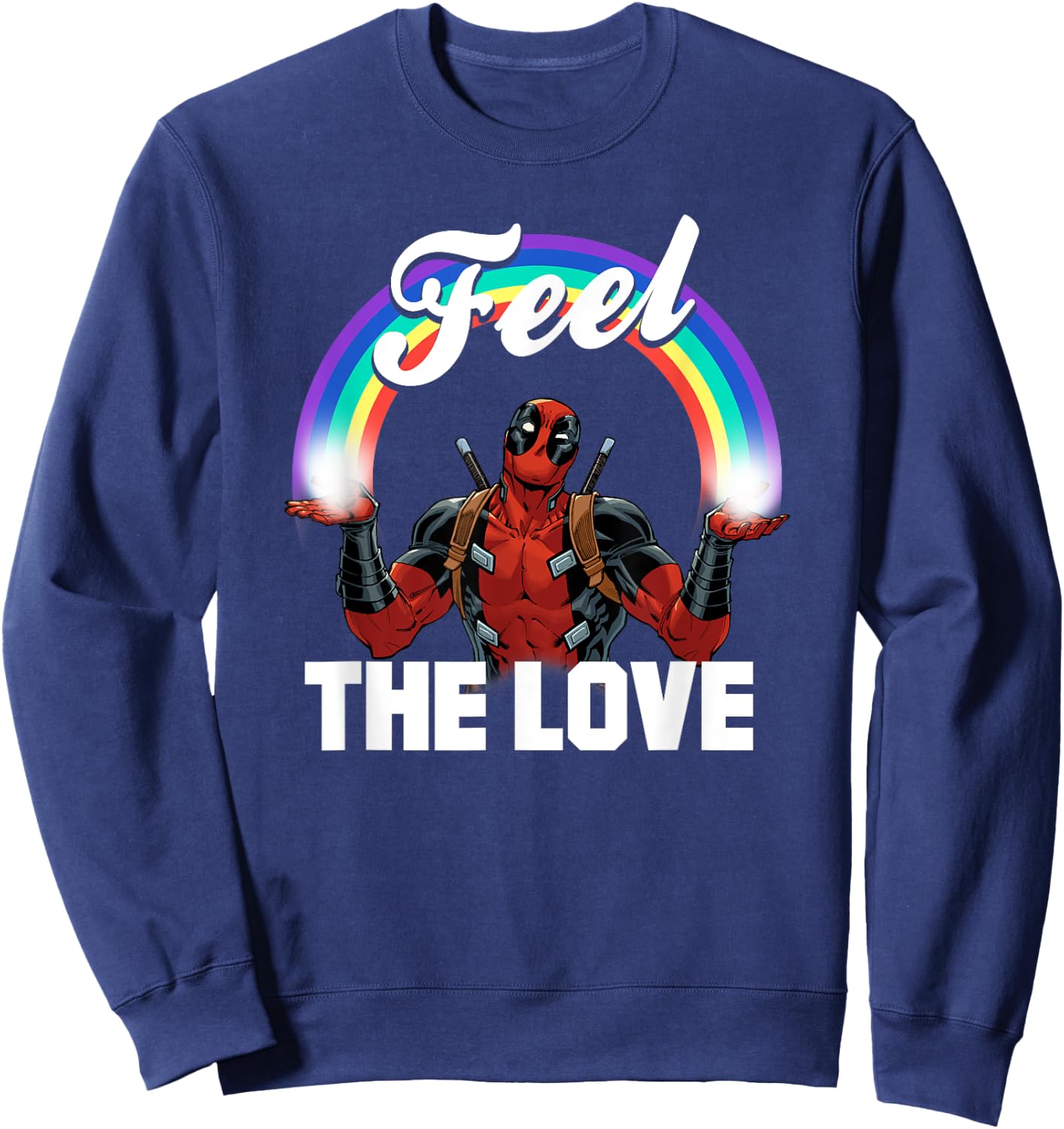 Marvel Deadpool Feel The Love , Black Sweatshirt - Sweatshirt | Navy