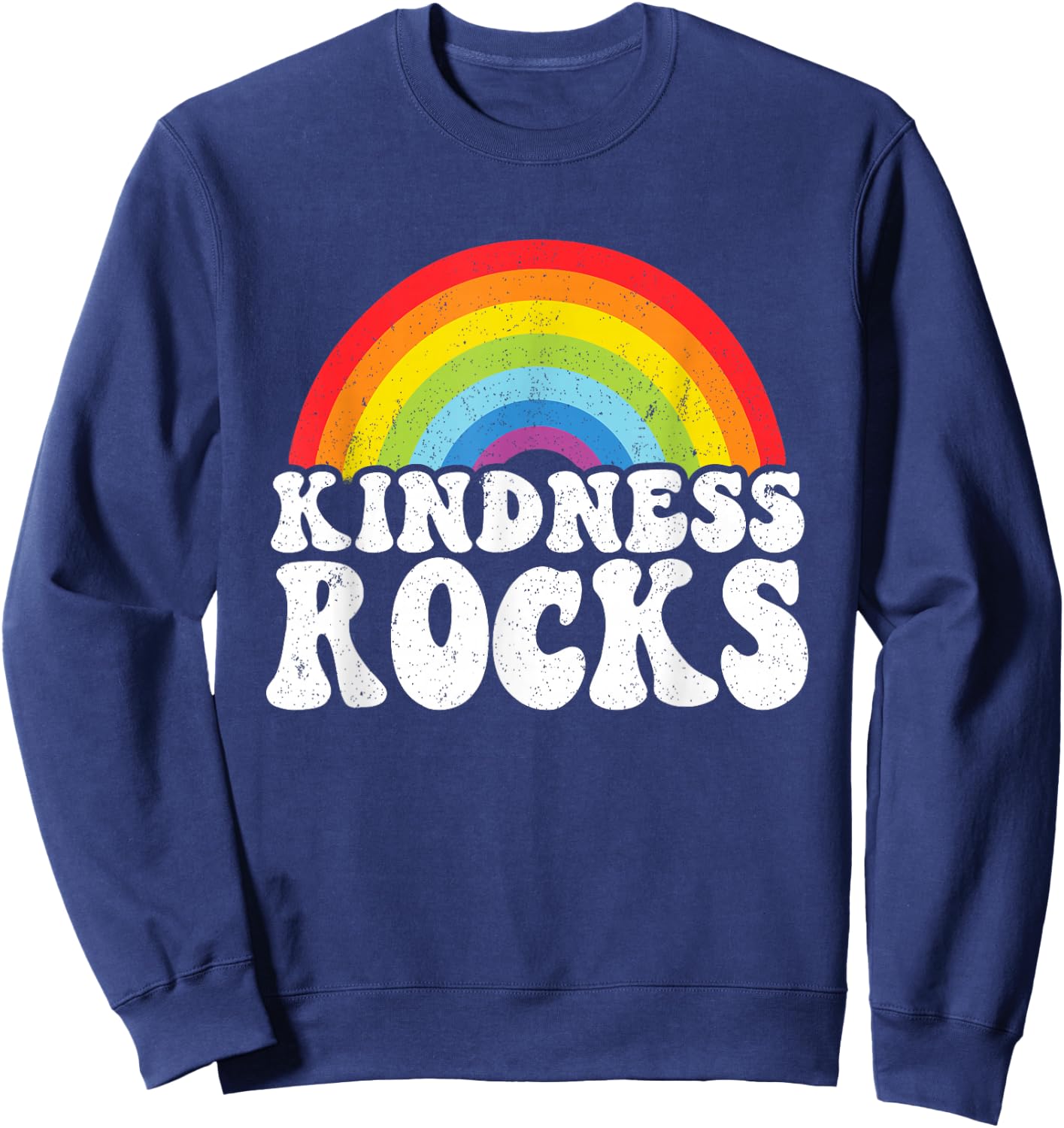 Sped-Lehrer Anti-Mobbing Hippie Regenbogen Freundlichkeit Rocks Sweatshirt - Sweatshirt | Navy