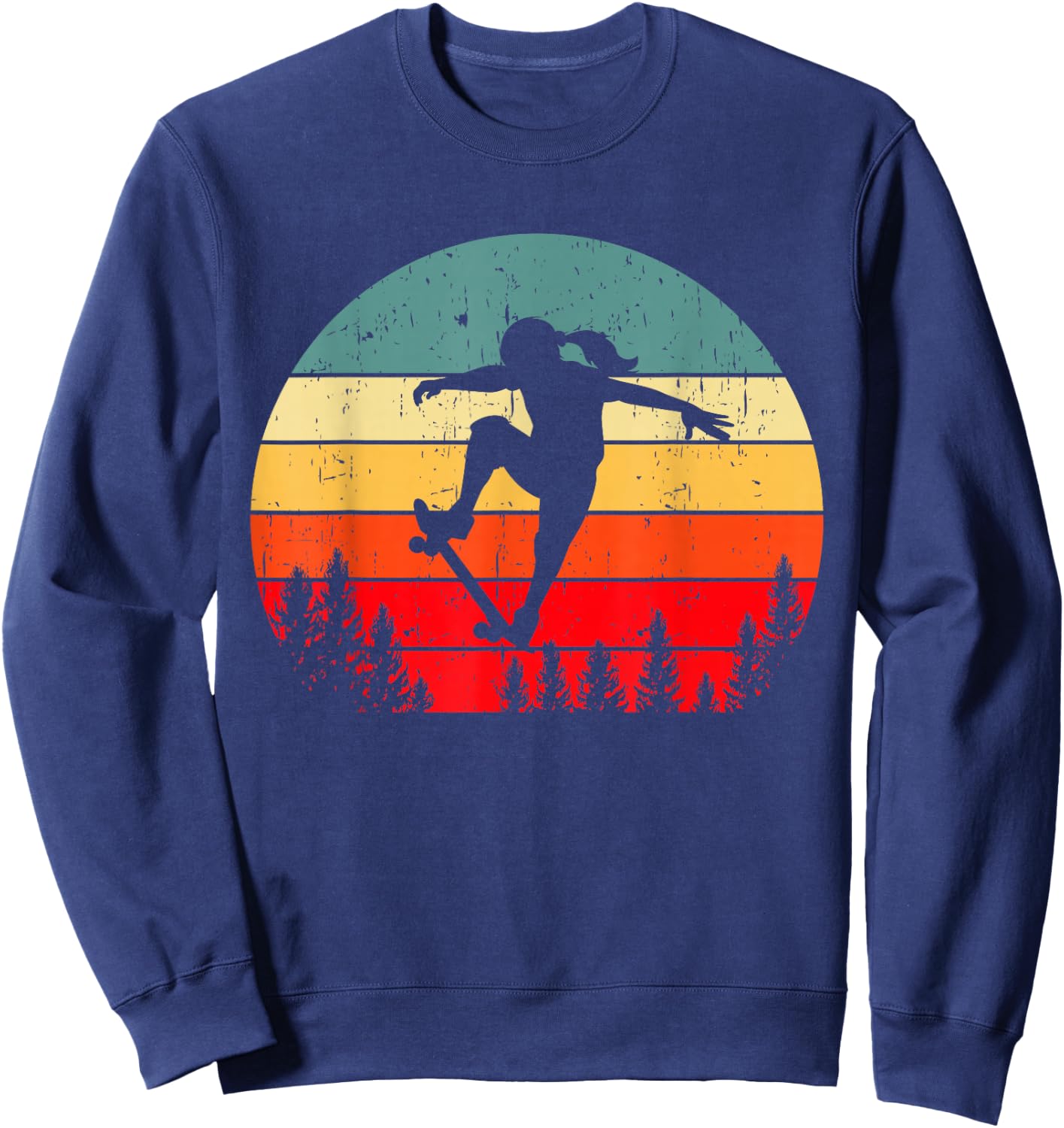 Skater Girl Skateboarder Girl Skateboarding Gift Sweatshirt - Sweatshirt | Navy