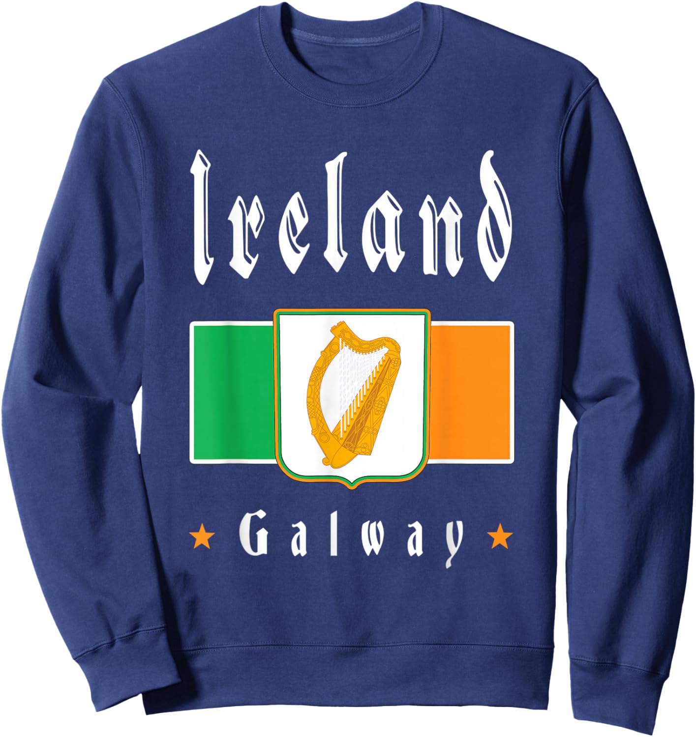 Galway Ireland Irish Flag Souvenir Sweatshirt - Sweatshirt | Navy
