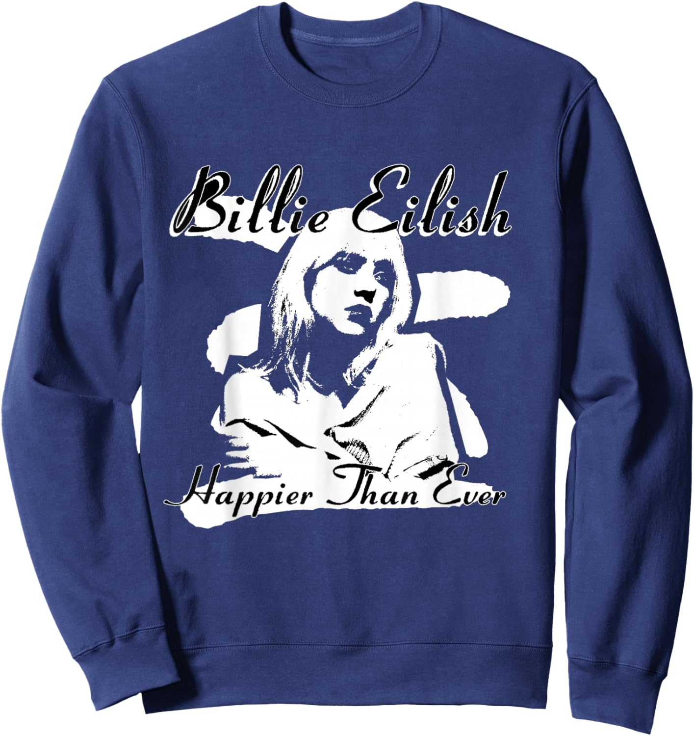 Official Billie Eilish Happier Than Ever Black , black Sweatshirt - Sweatshirt | Navy