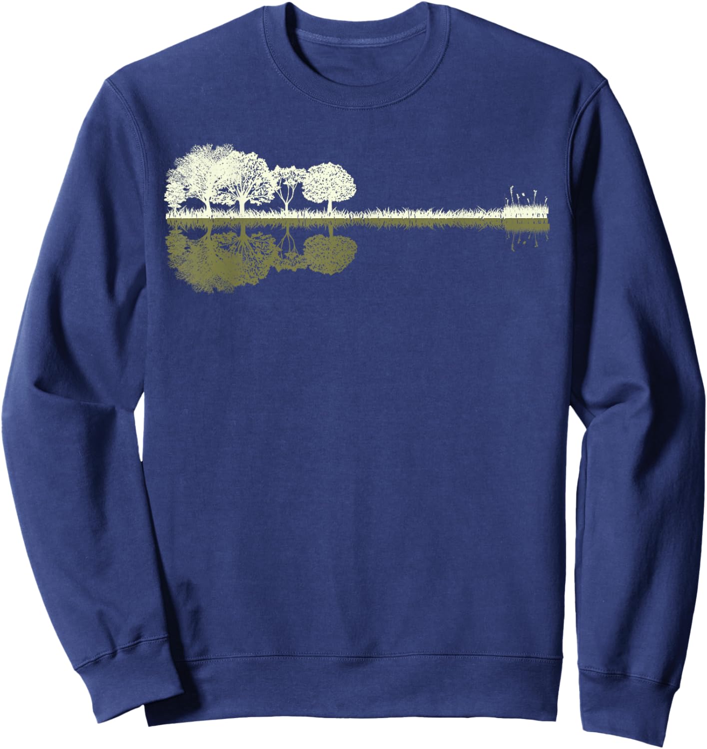 Nature Guitar - Musician - Rock - Acoustic Guitar Forest , Black Sweatshirt - Sweatshirt | Navy
