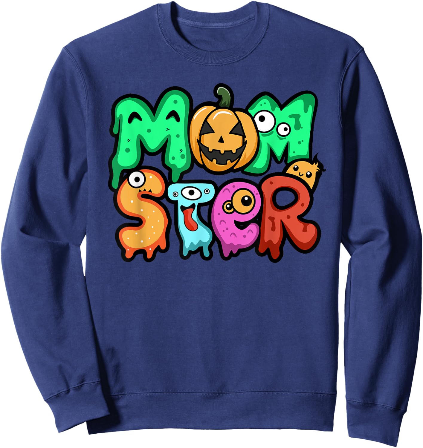 Momster Halloween Shirt Mom of Monsters Mom Halloween Sweatshirt - Sweatshirt | Navy