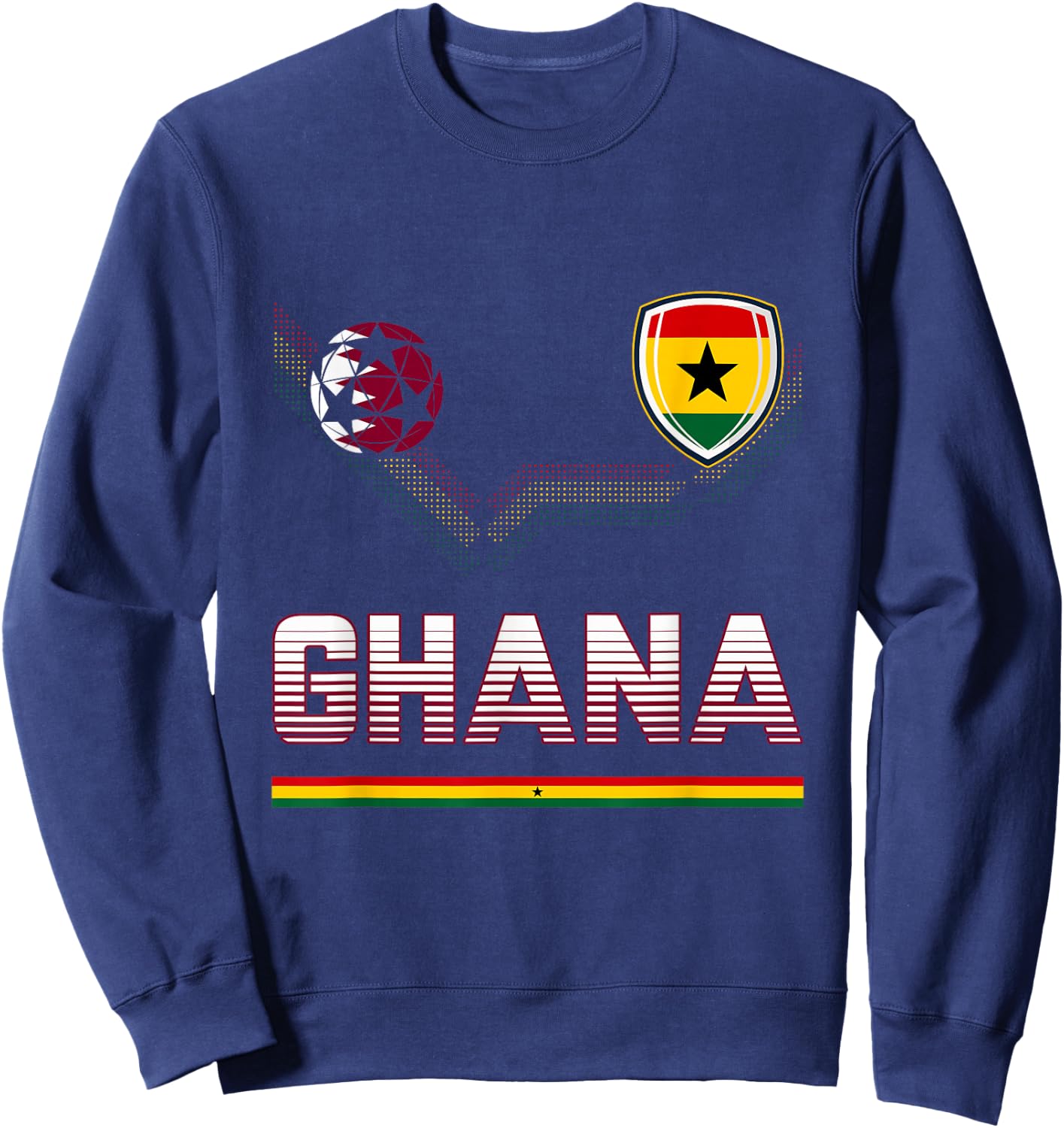 Ghana Fußball-Fan-Trikot Ghanaian Flagge Fußballliebhaber Sweatshirt - Sweatshirt | Navy