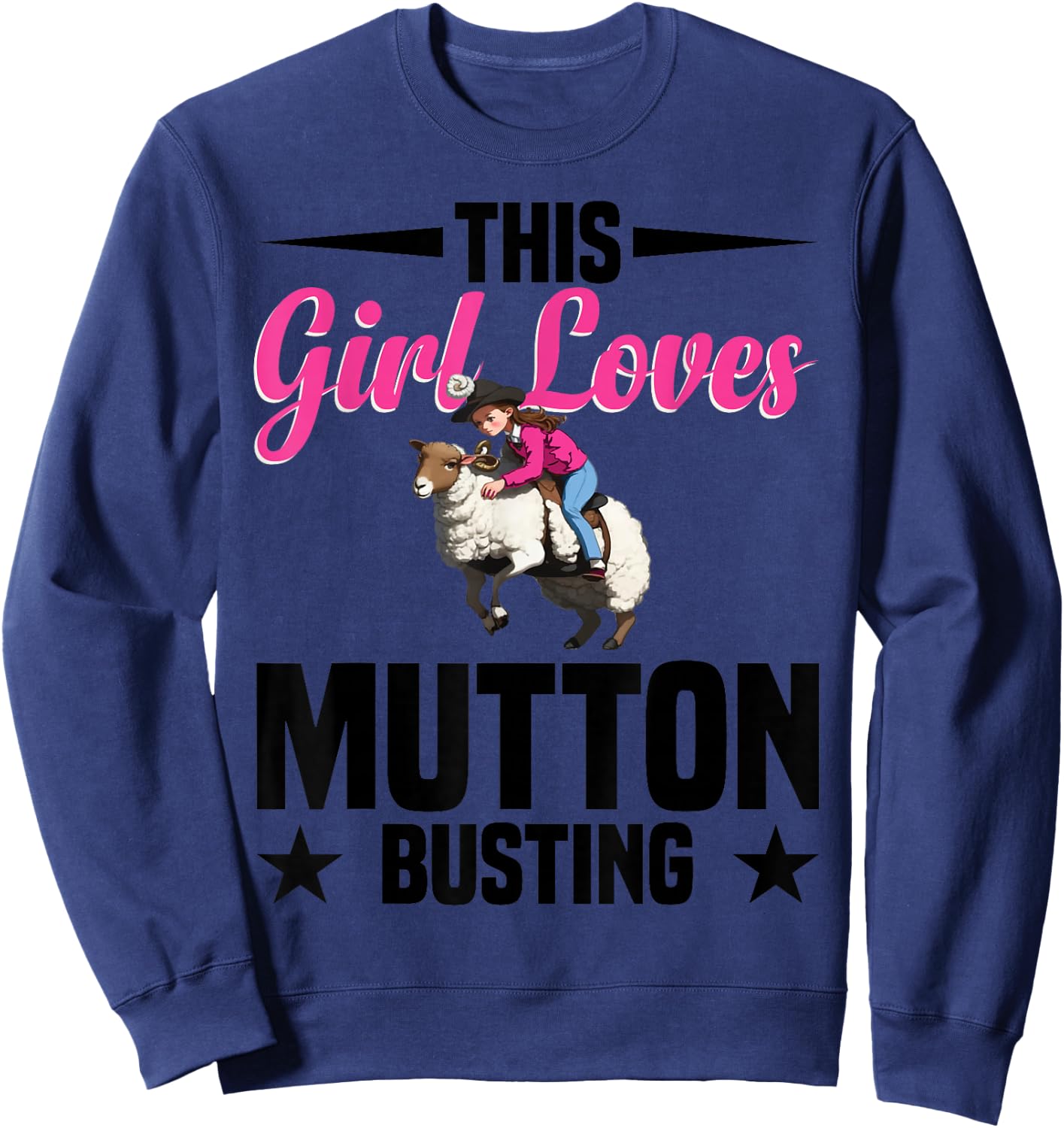 Mutton Busting Vest Rodeo for Girls Mutton Buster Sweatshirt - Sweatshirt | Navy