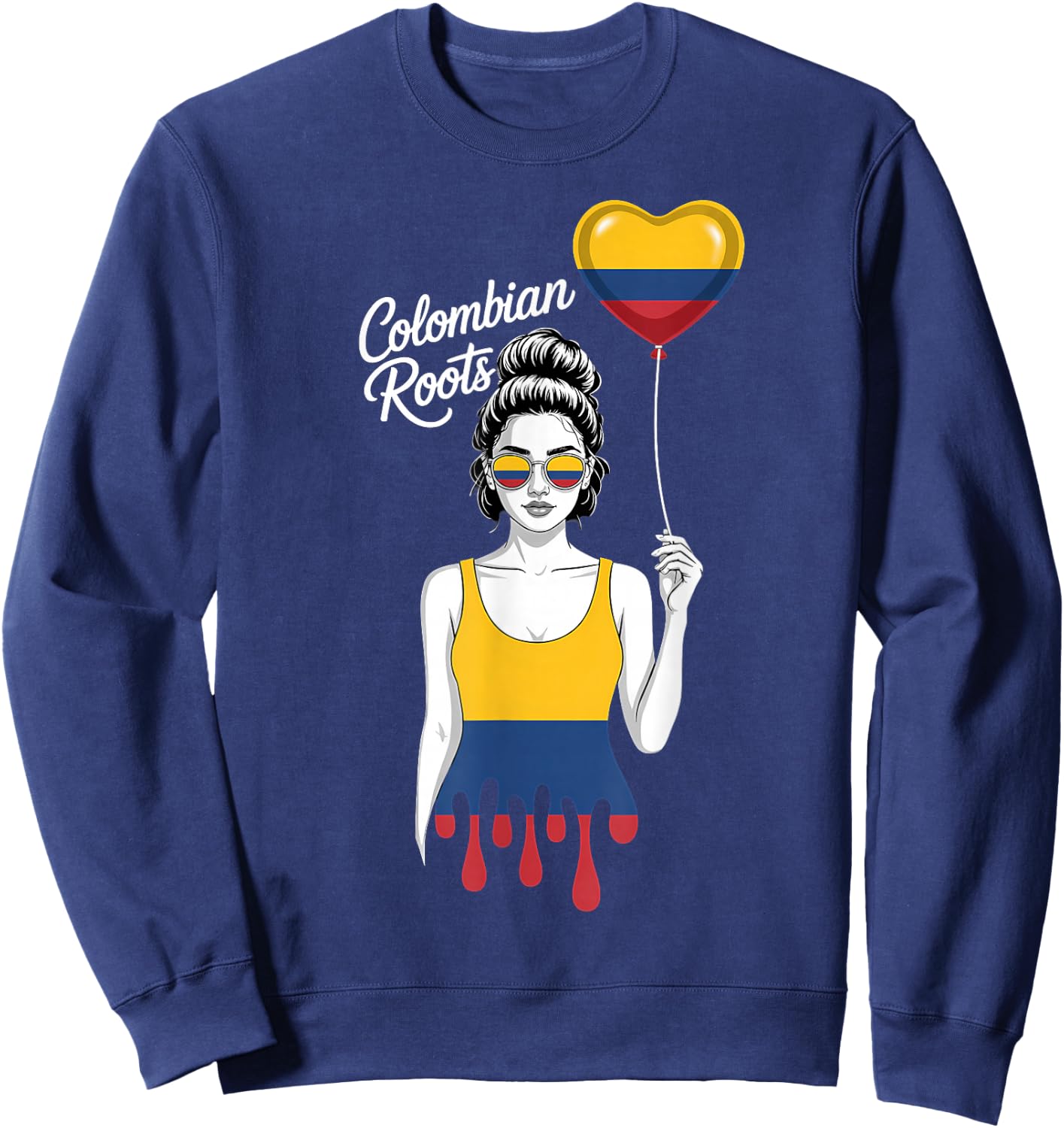 Colombia Flag Colombian Flag Colombian Roots Colombian Pride Sweatshirt - Sweatshirt | Navy