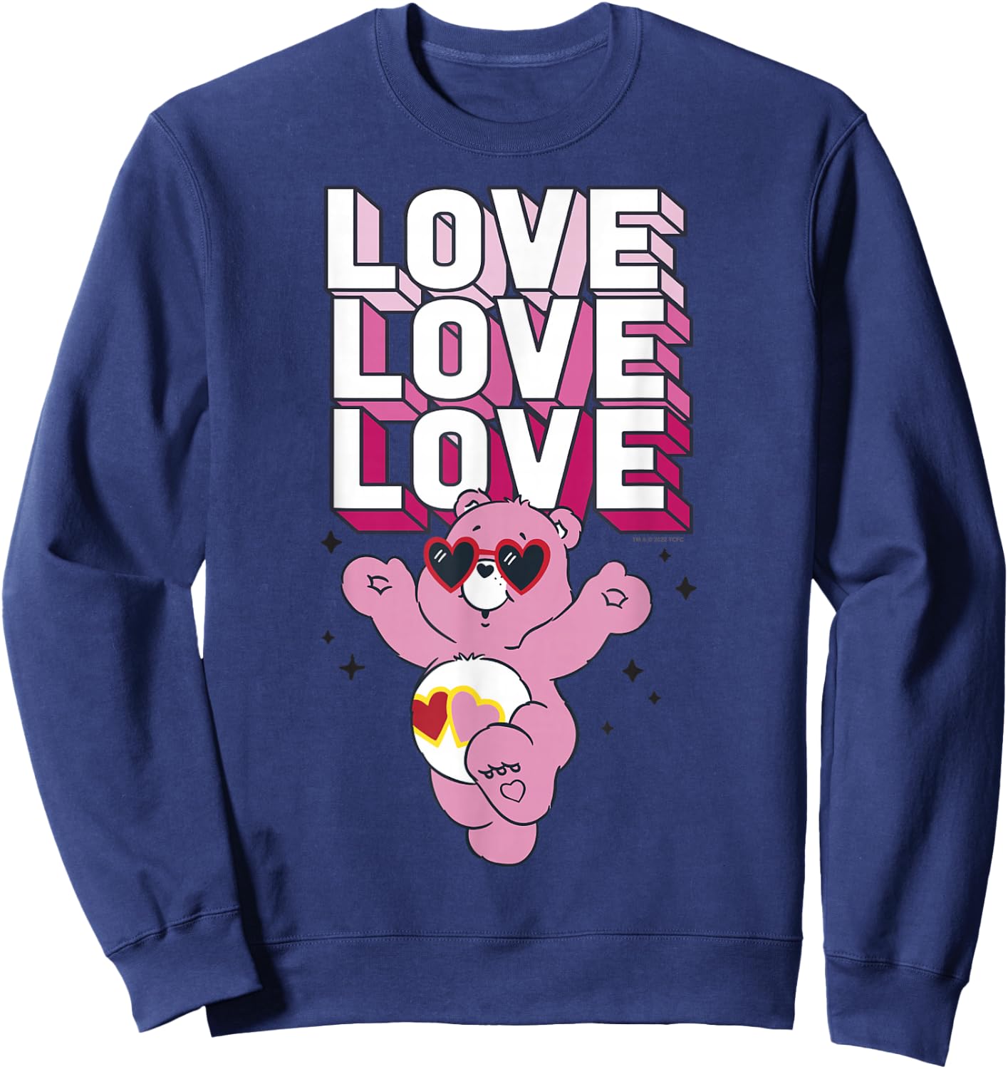 Care Bears Valentine's Day Love-A-Lot Bear Pop Love Stack , grey, S Sweatshirt - Sweatshirt | Navy