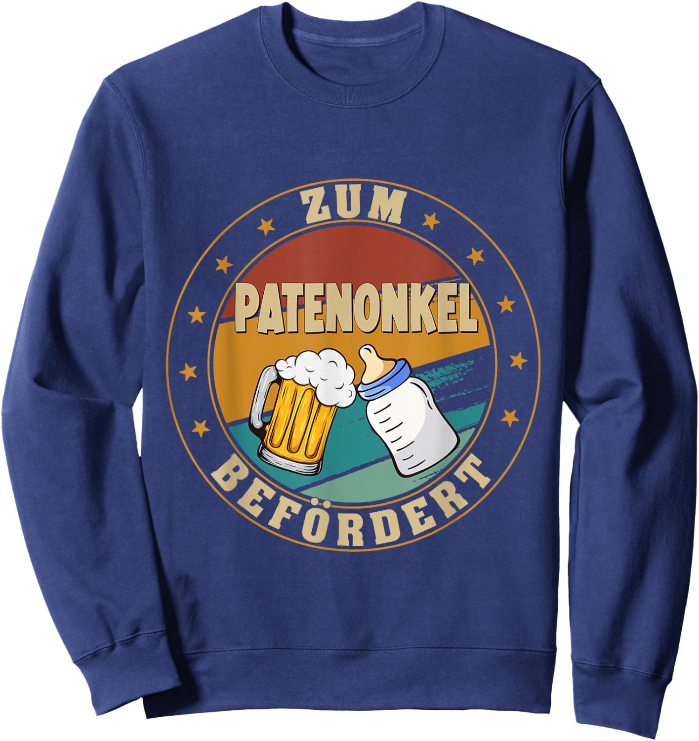 Men's with German Text "Zum Patenonkel beförder" [German Language], black, s Sweatshirt - Sweatshirt | Navy