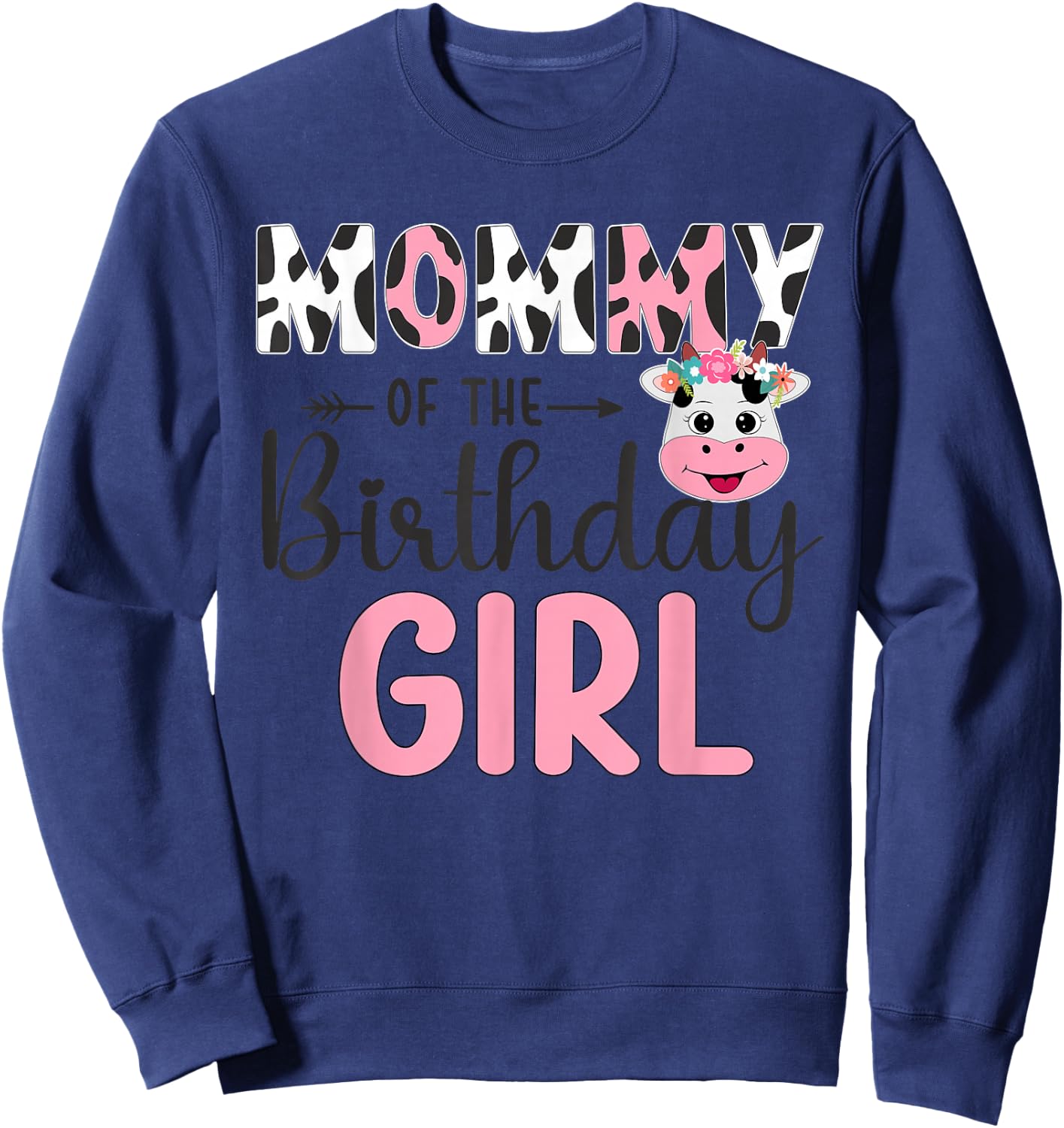 Mum of the Birthday Child's Farm Cow 1st Birthday Child Sweatshirt - Sweatshirt | Navy