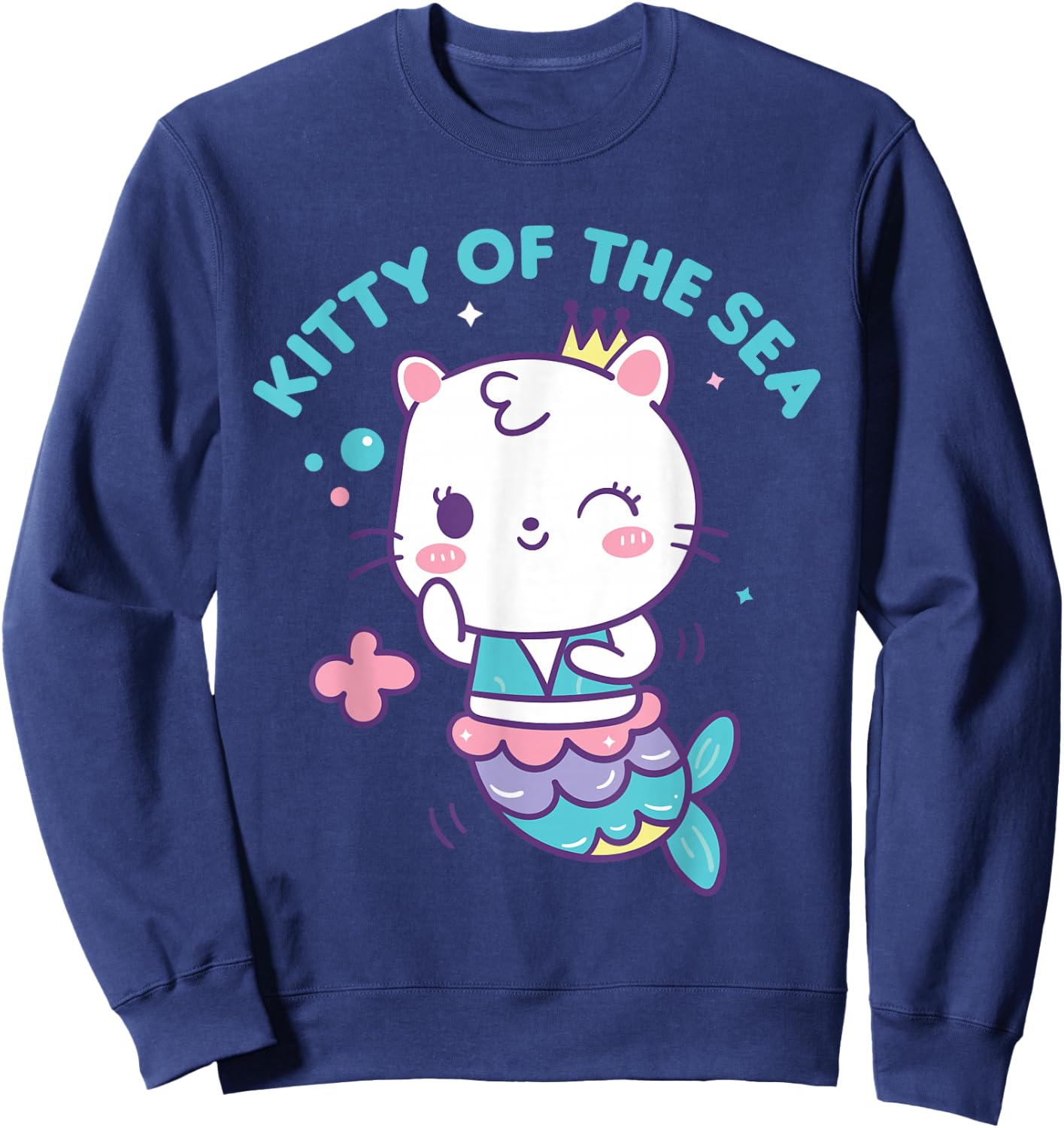 Mercat Kitty Of The Sea Mermaid Cat Sweatshirt - Sweatshirt | Navy