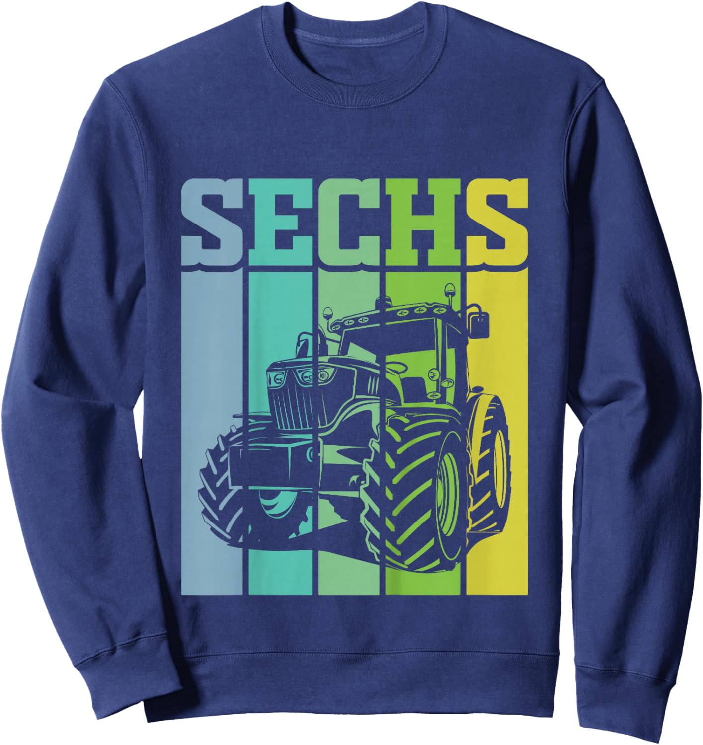 Children's Birthday Party 6 Years 6th Birthday Tractor , black Sweatshirt - Sweatshirt | Navy