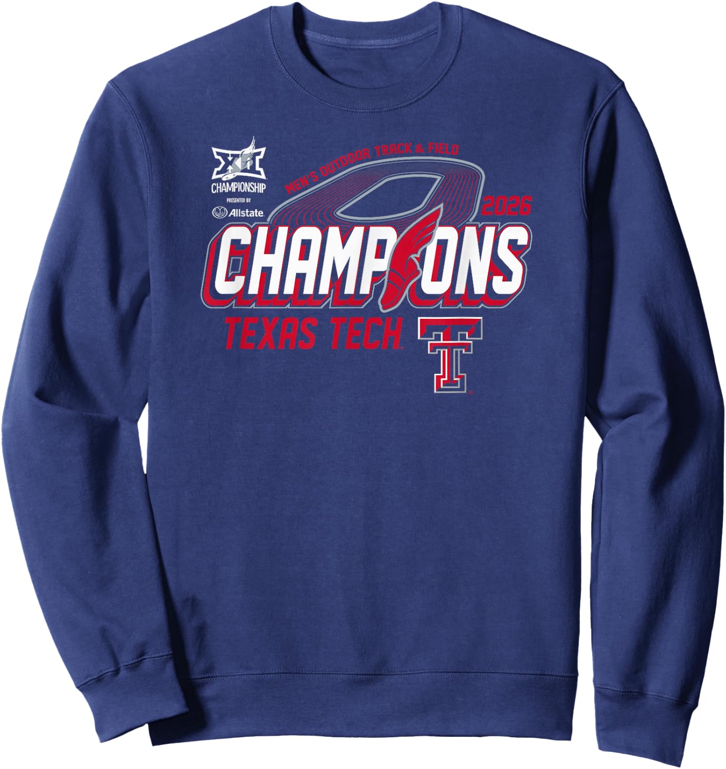 Texas Tech Red Raiders Big 12 Champs 26 Outdoor Track&Field Sweatshirt - Sweatshirt | Navy