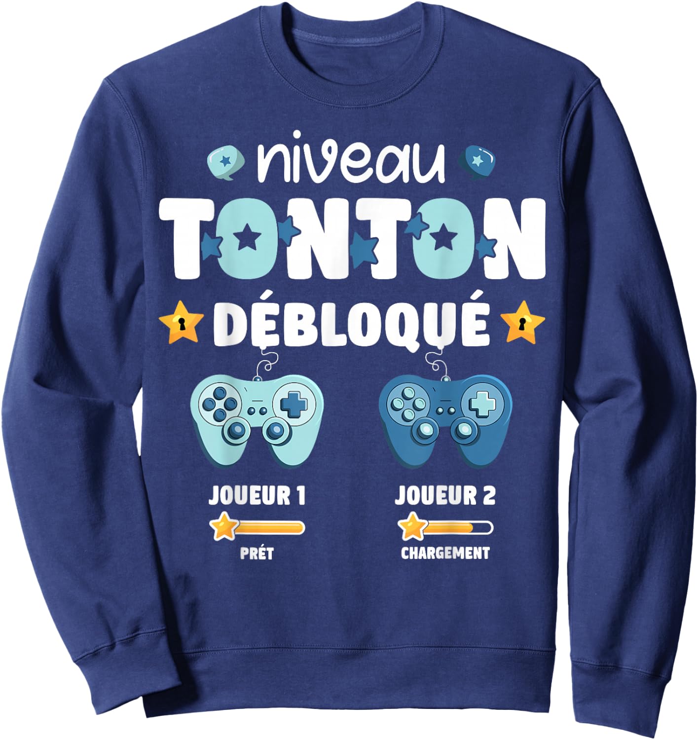 Unlocked Tonton Level Announcement Pregnancy Tonton Geek , Black, S Sweatshirt - Sweatshirt | Navy