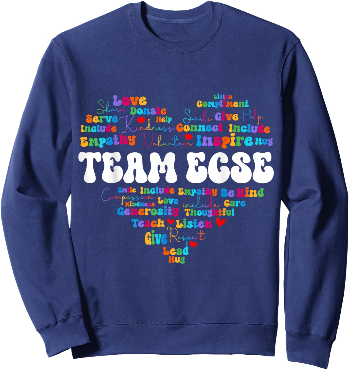 Cute Team ECSE Appreciation Week back to school Teacher Sweatshirt - Sweatshirt | Navy