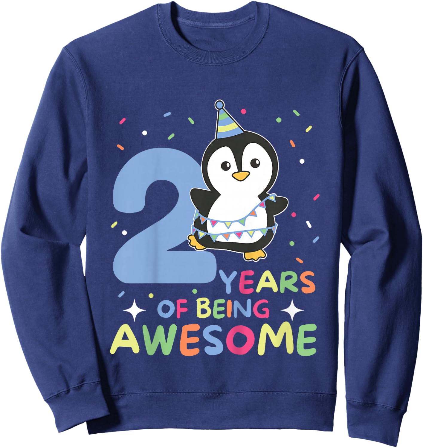 Penguin For The 2nd Birthday For Children Two Years Old Sweatshirt - Sweatshirt | Navy
