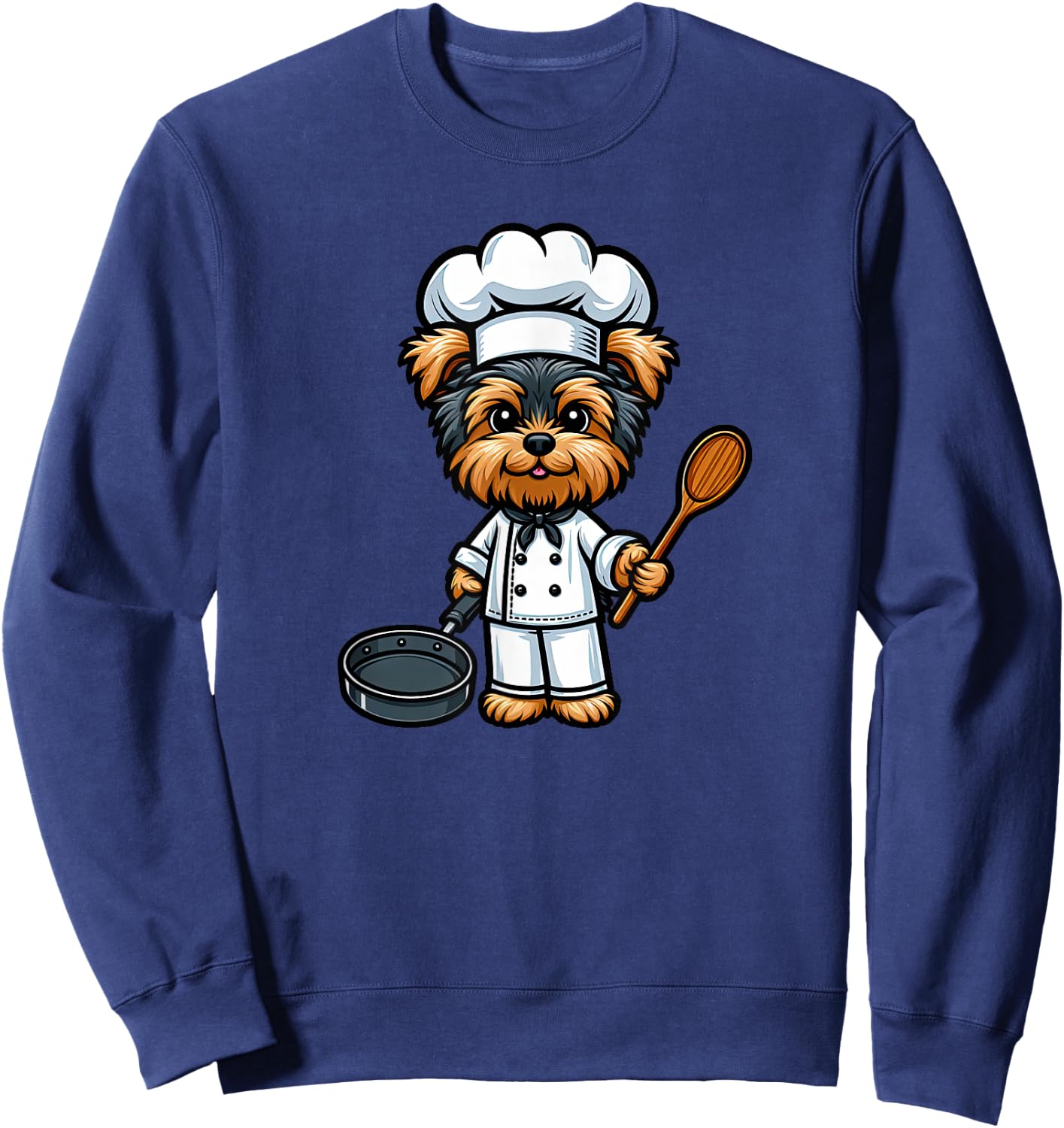 Yorkshire Terrier Chef Dog Funny Cooking Sweatshirt - Sweatshirt | Navy