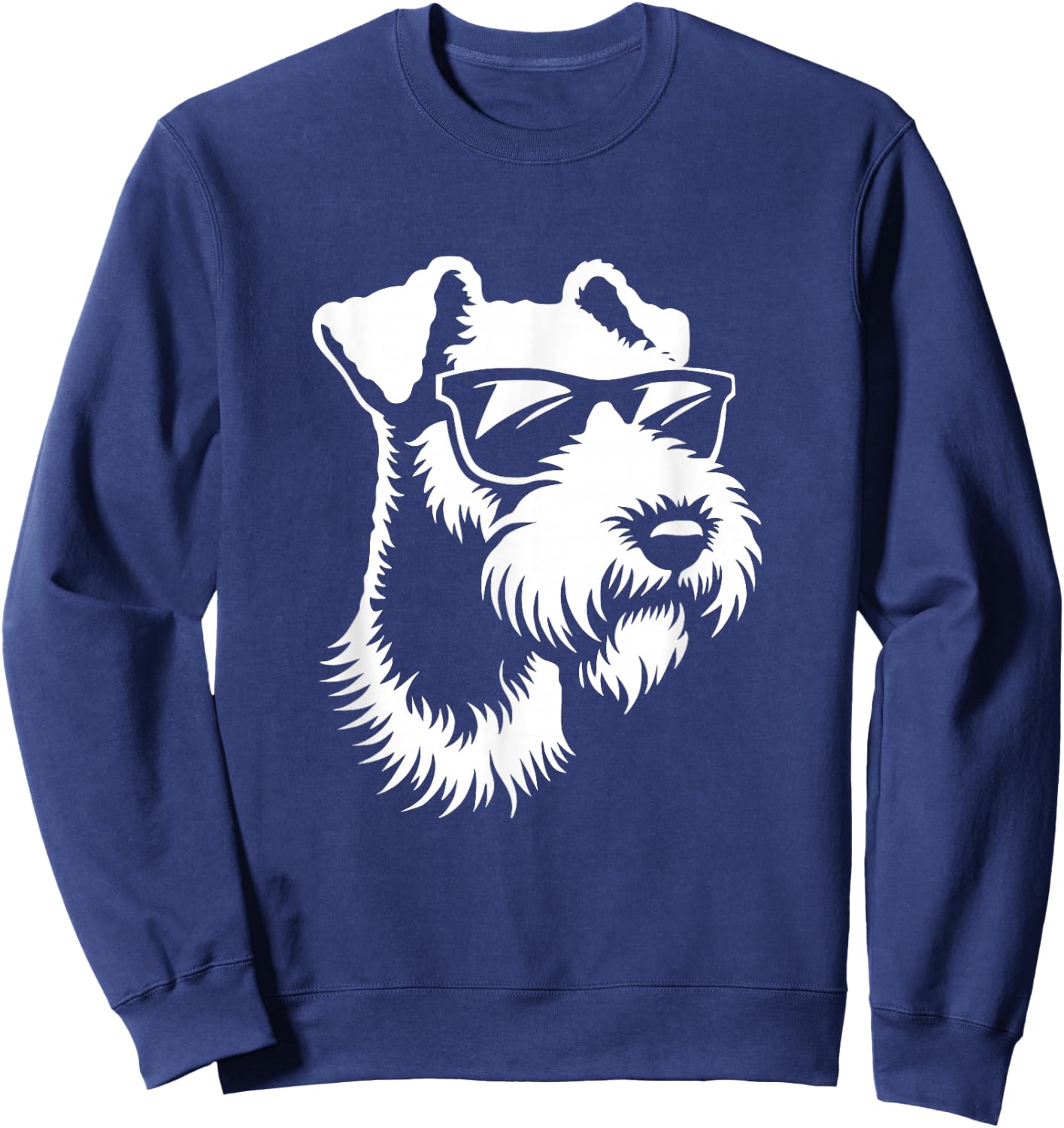 Cute Airedale Terrier Sunglasses Dog Graphic Design Sweatshirt - Sweatshirt | Navy