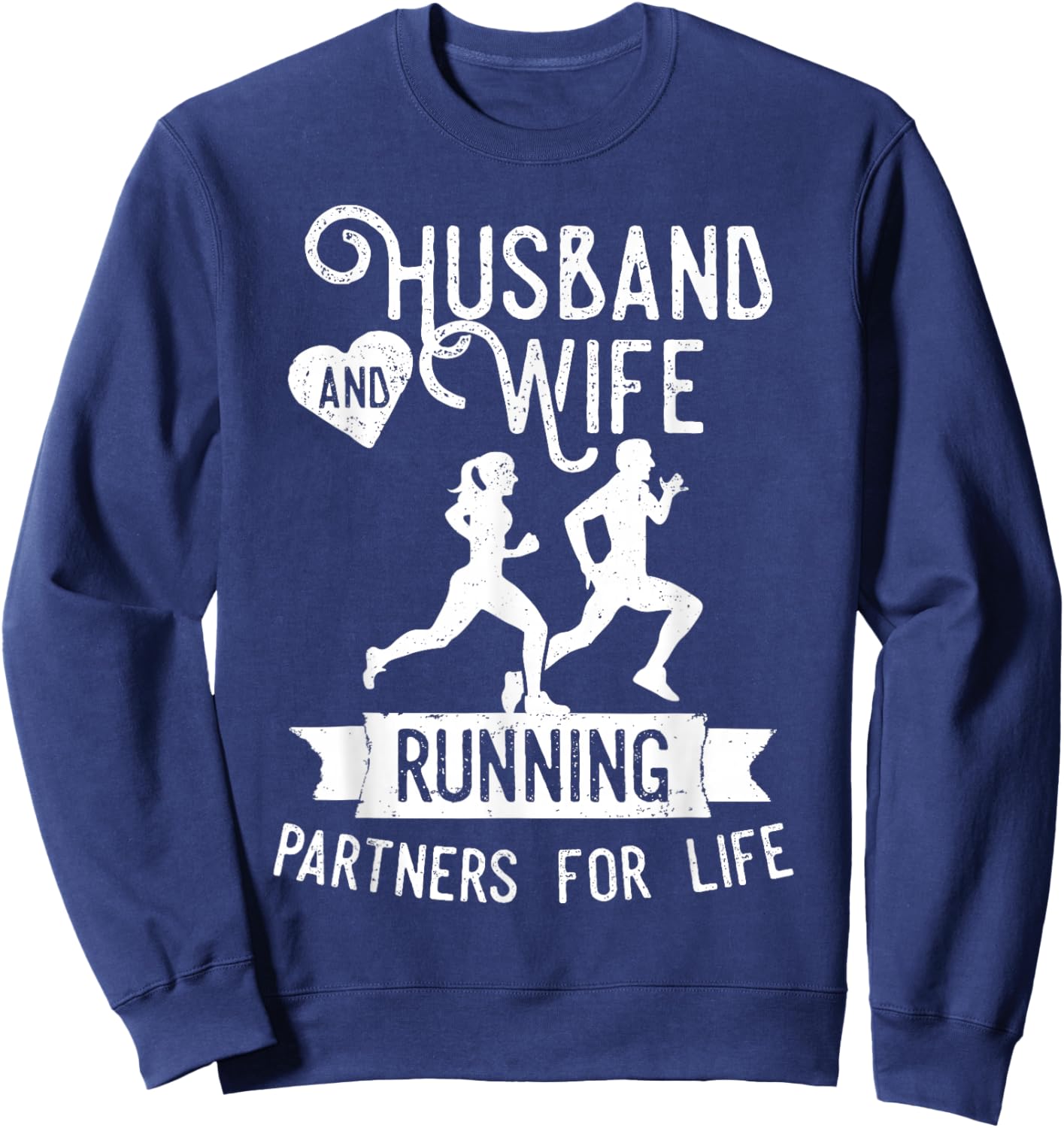 Fitness Running T shirts - Matching Couples Workout Outfits Sweatshirt - Sweatshirt | Navy