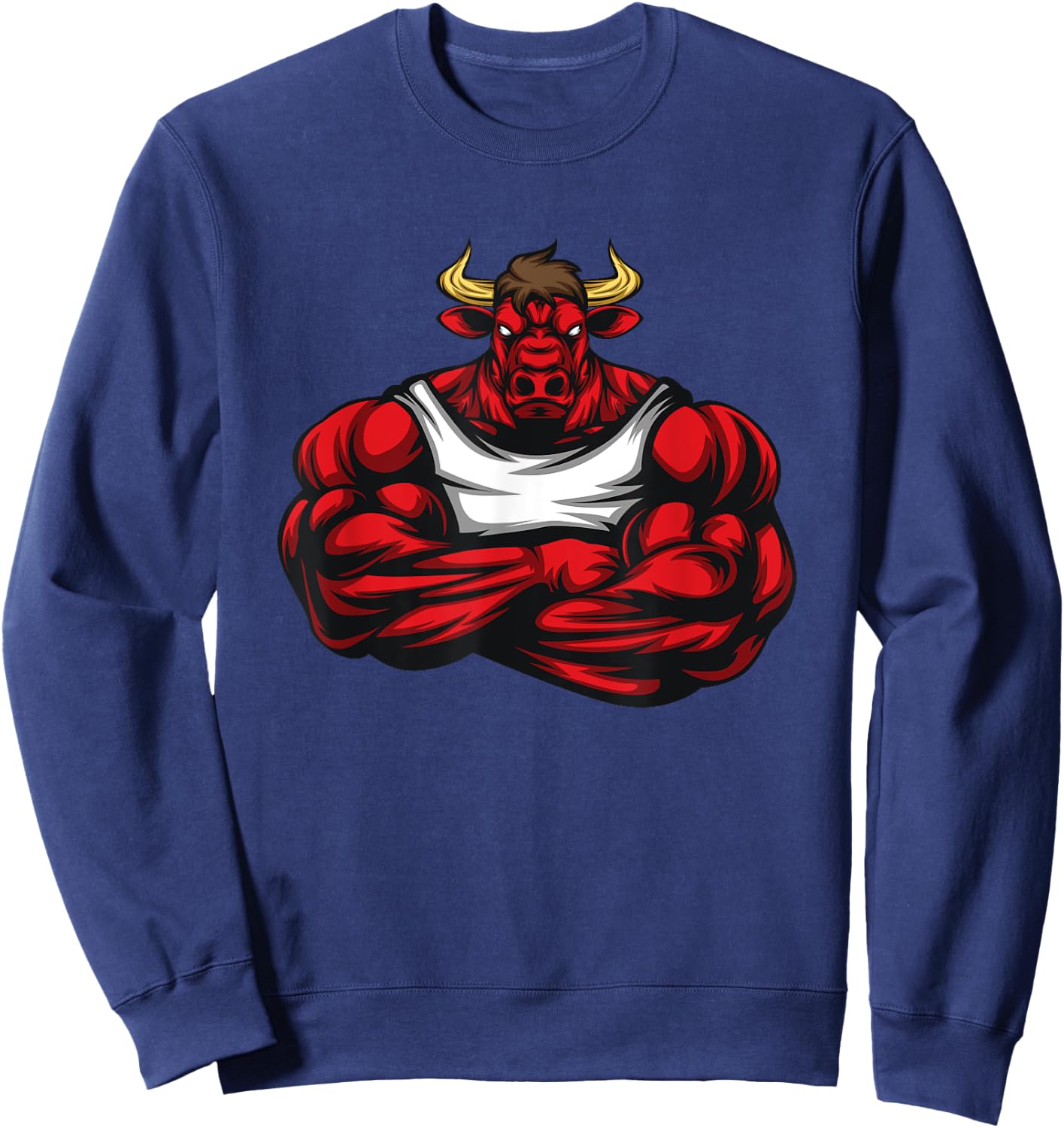 Strong Like Bull Bodybuilding, Weightlifting Gym Sweatshirt - Sweatshirt | Navy