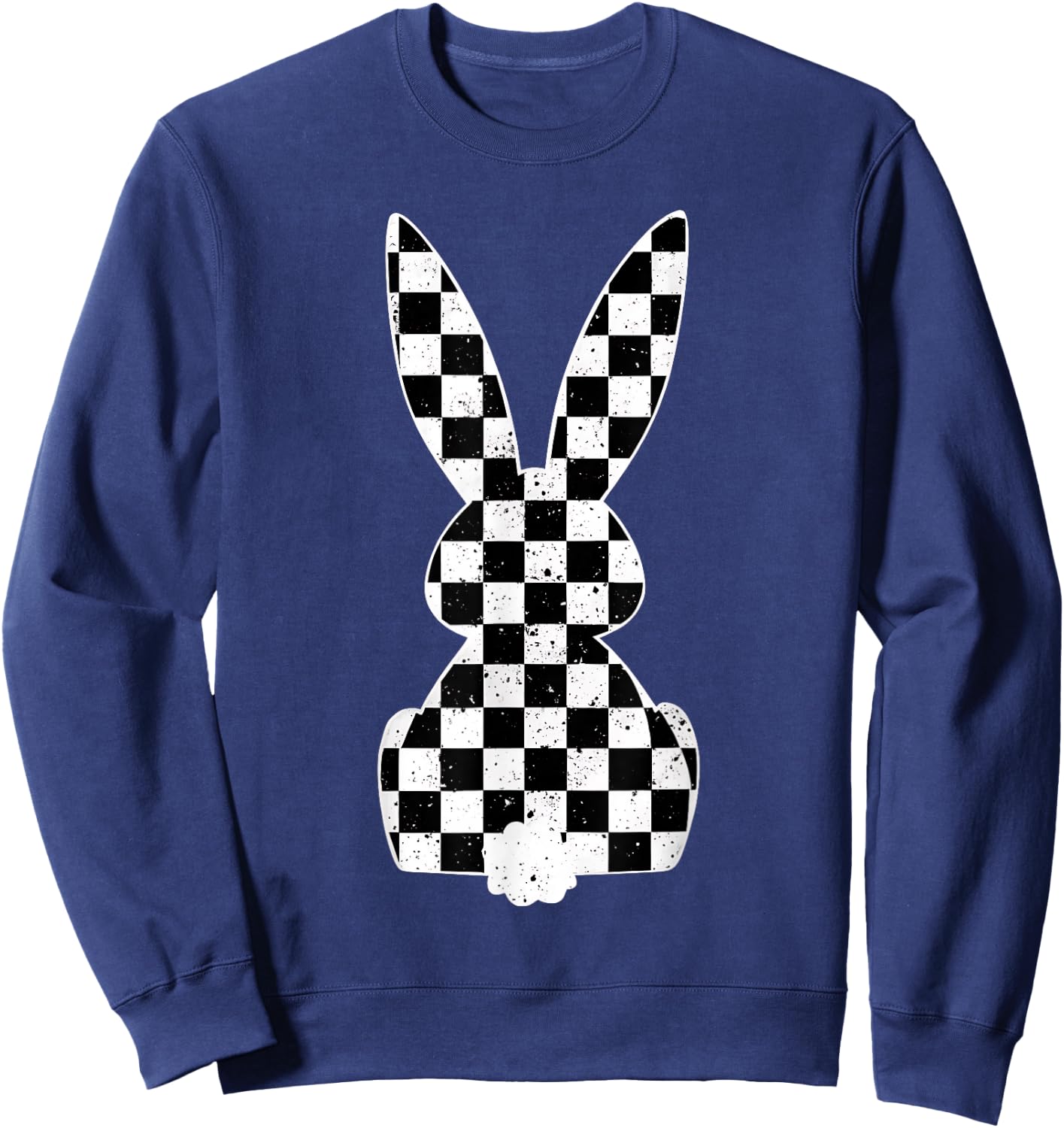 Racing Car Flag Bunny Happy Easter Race Car Boys Girls Kids Sweatshirt - Sweatshirt | Navy