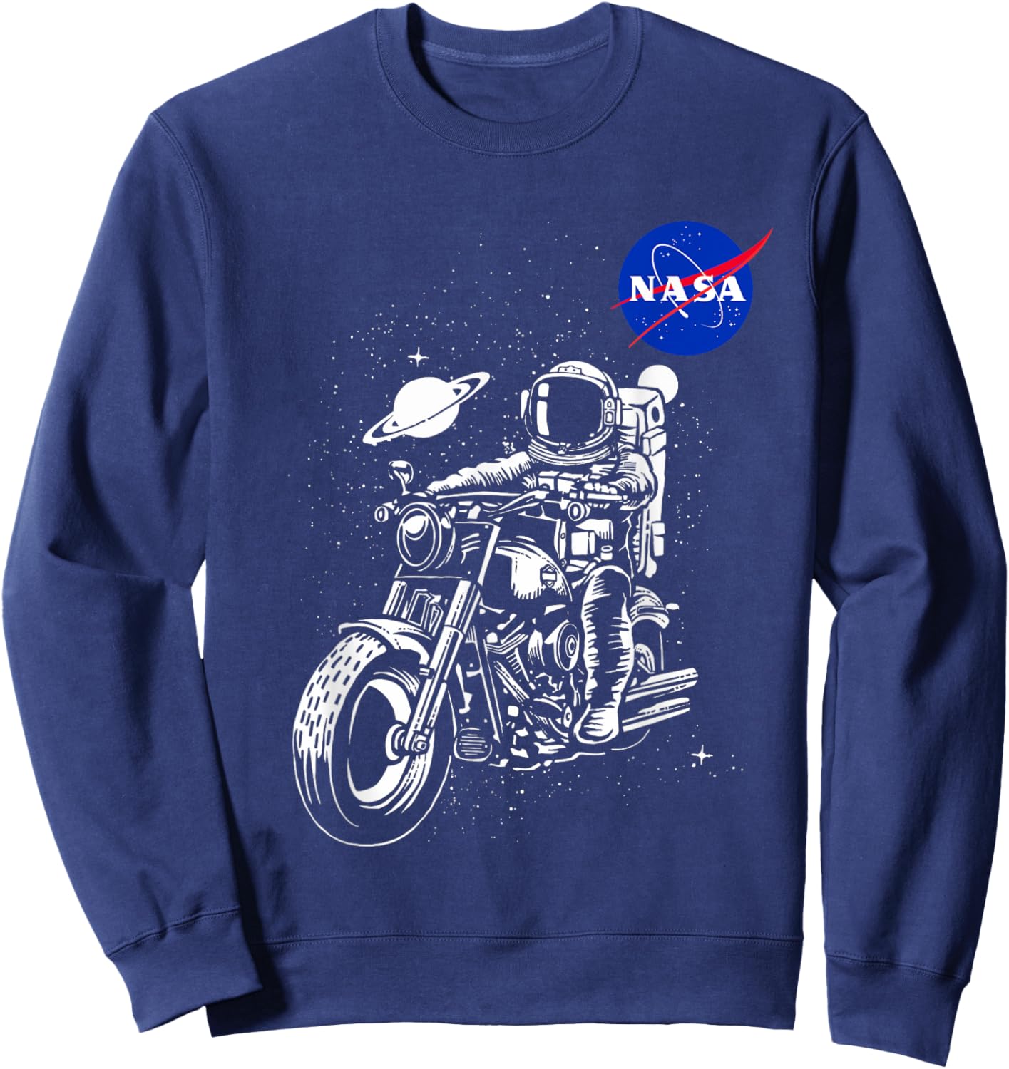 NASA Astronaut Motorcycle Rider in the Galaxy Sweatshirt - Sweatshirt | Navy