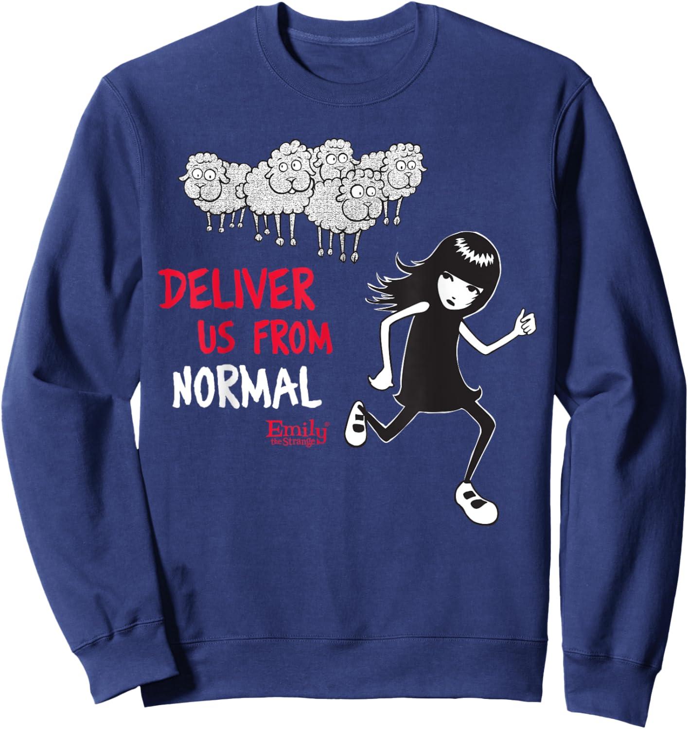 Emily The Strange Deliver Us From Normal Sweatshirt - Sweatshirt | Navy