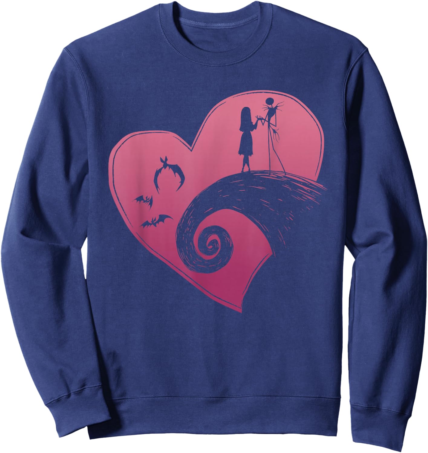 Disney The Nightmare Before Christmas Jack and Sally Heart Sweatshirt - Sweatshirt | Navy