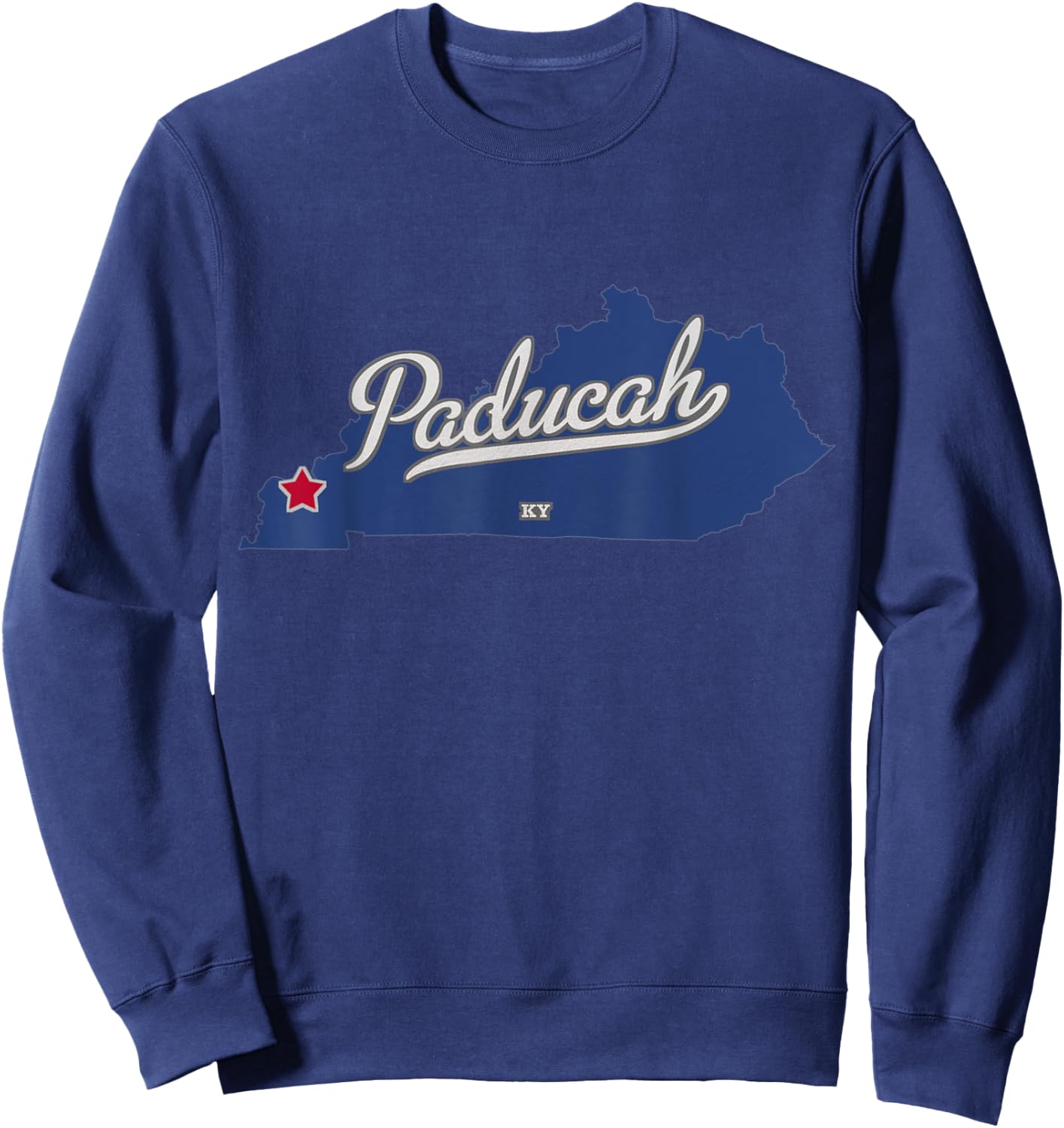 Paducah Kentucky KY Map Sweatshirt - Sweatshirt | Navy