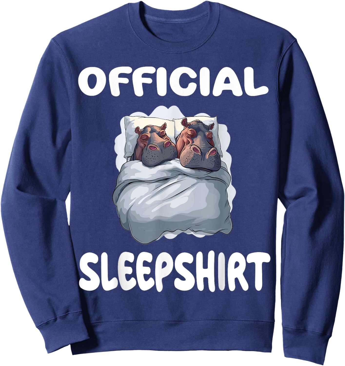 Hippopotamus Hippo Official Sleepshirt Pajamas Nightgown Sweatshirt - Sweatshirt | Navy