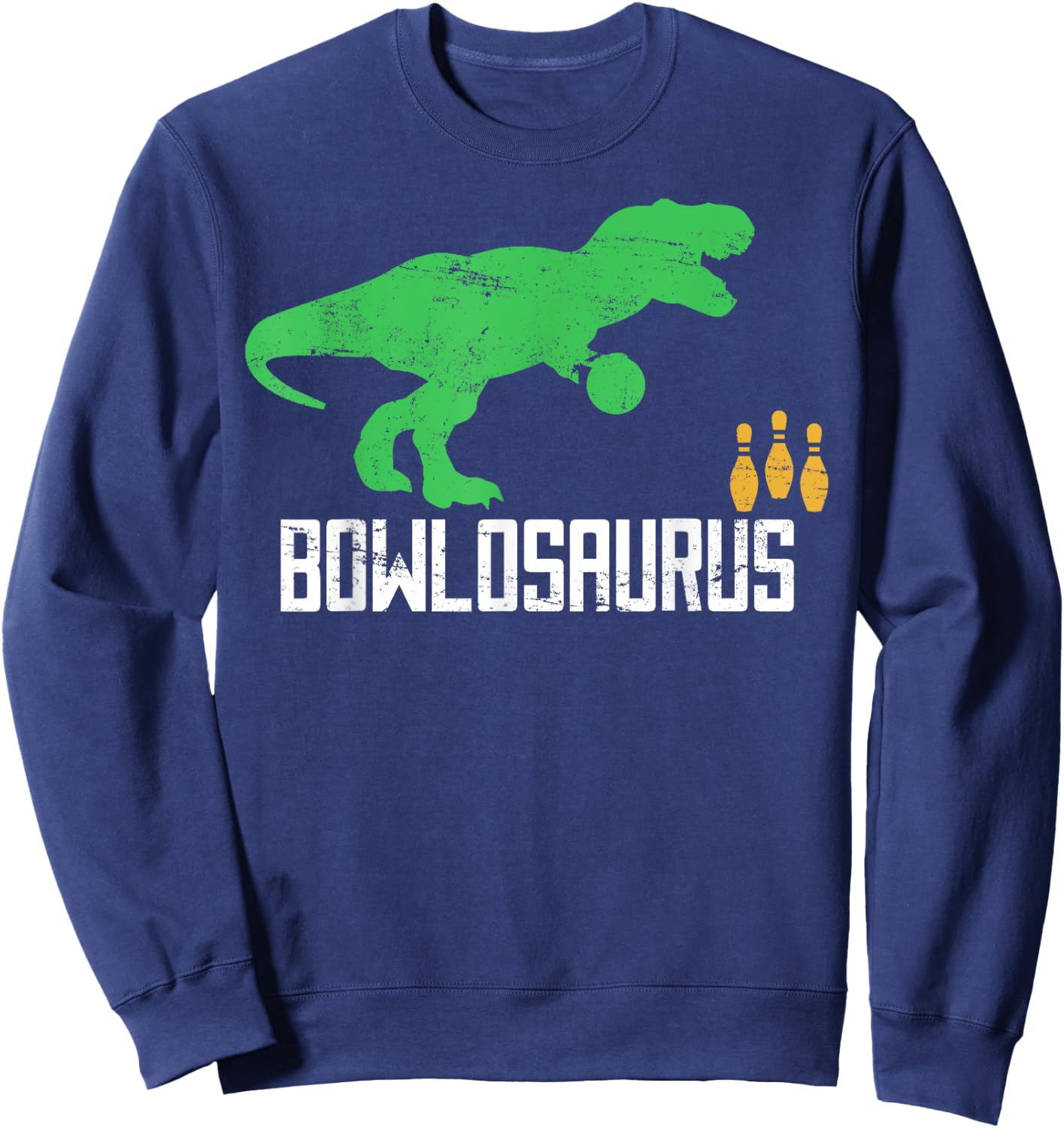 Bowling Bowler Dinosaur Player Ball Pin Sweatshirt - Sweatshirt | Navy