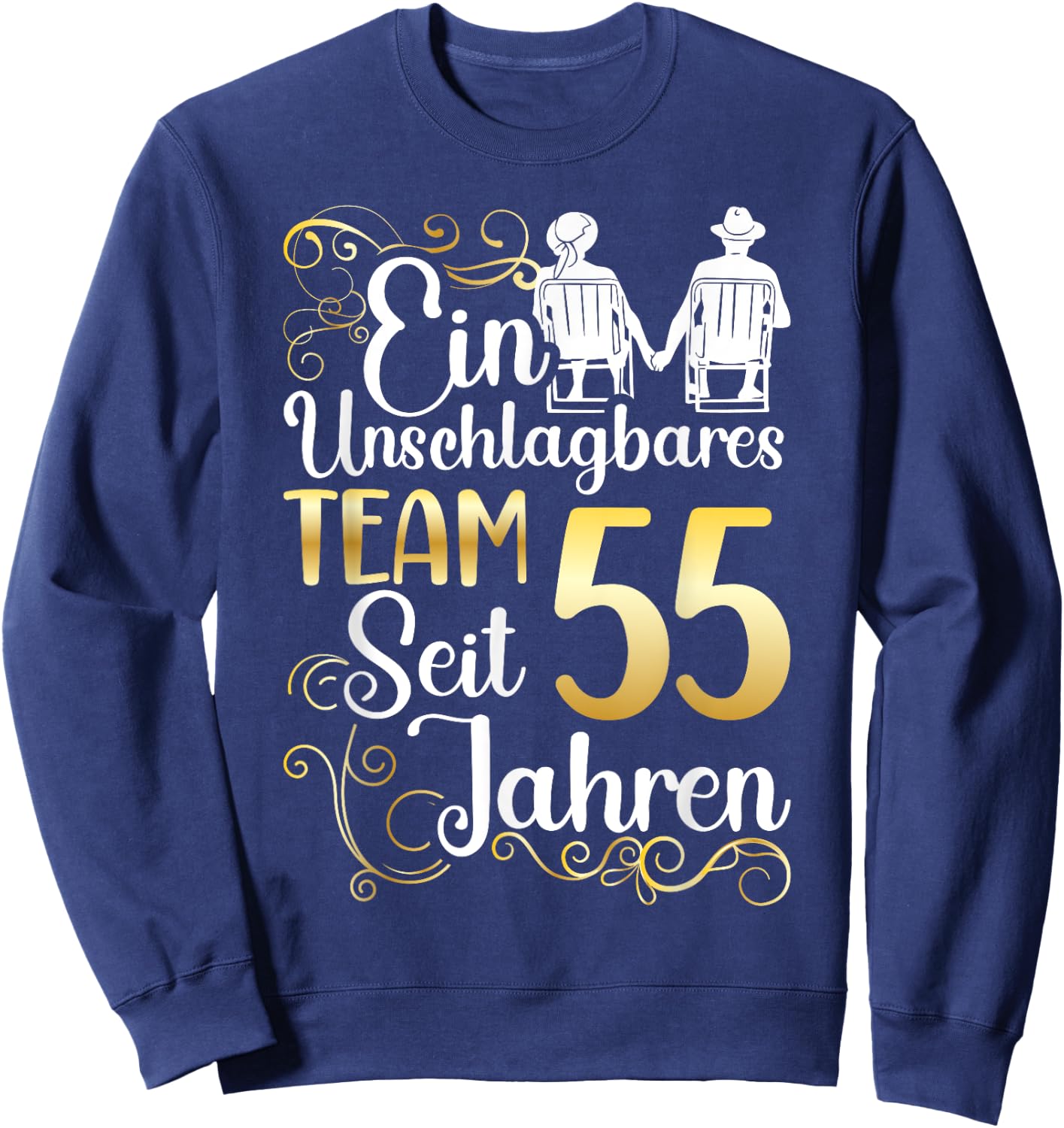 Platinhochzeit 55 Jahre Verheiratet Hochzeitstag Sweatshirt - Sweatshirt | Navy