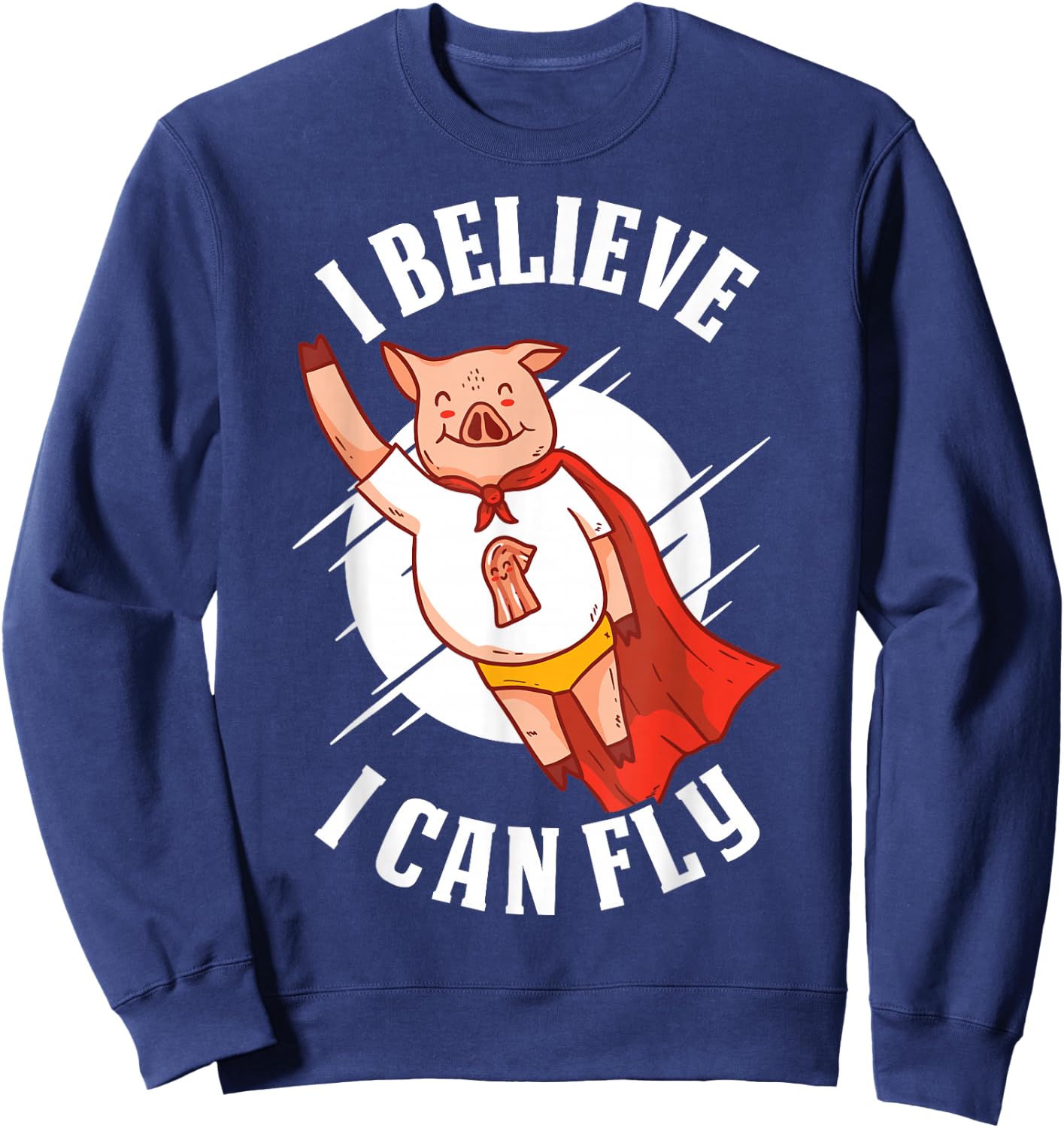 I Believe I Can Fly Pig Sweatshirt - Sweatshirt | Navy