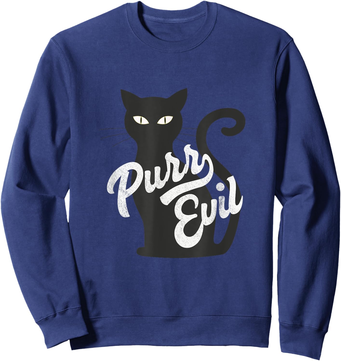 PURR Evil Cat T Shirt Halloween Cat Shirt Women Kids Sweatshirt - Sweatshirt | Navy