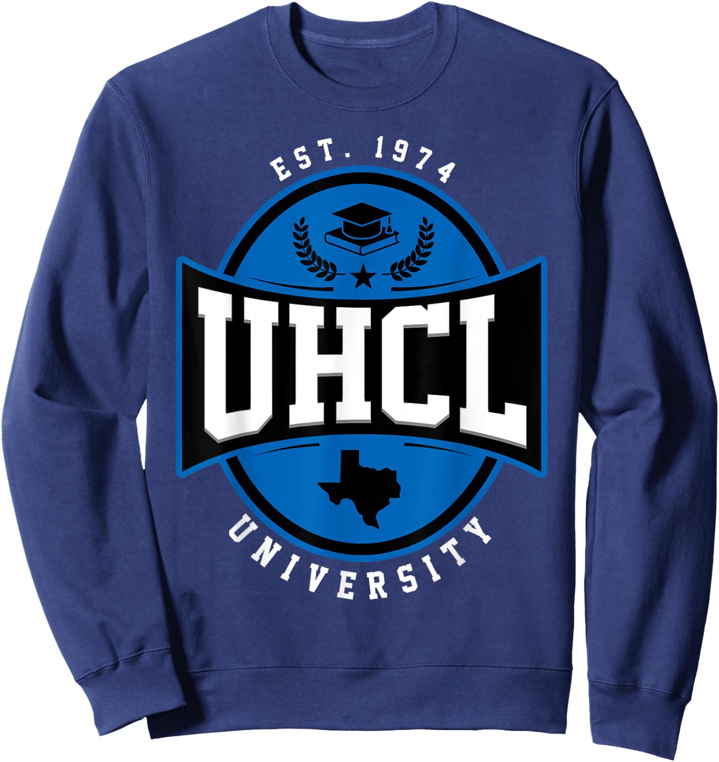 UHCL University Arch Vintage Design Retro Men Women Sweatshirt - Sweatshirt | Navy