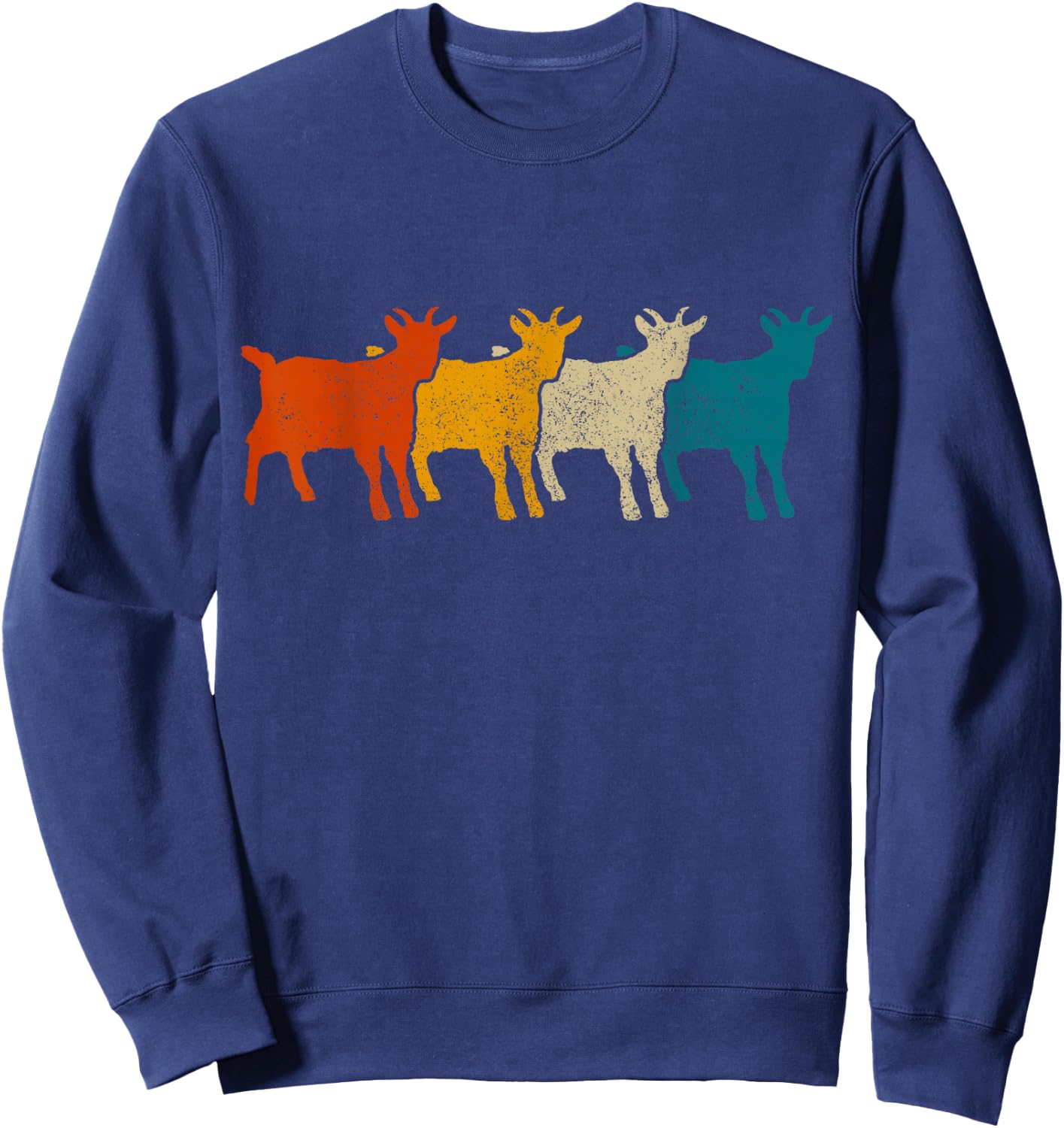 Goat Vintage Retro Farm Animal Goats Sweatshirt - Sweatshirt | Navy