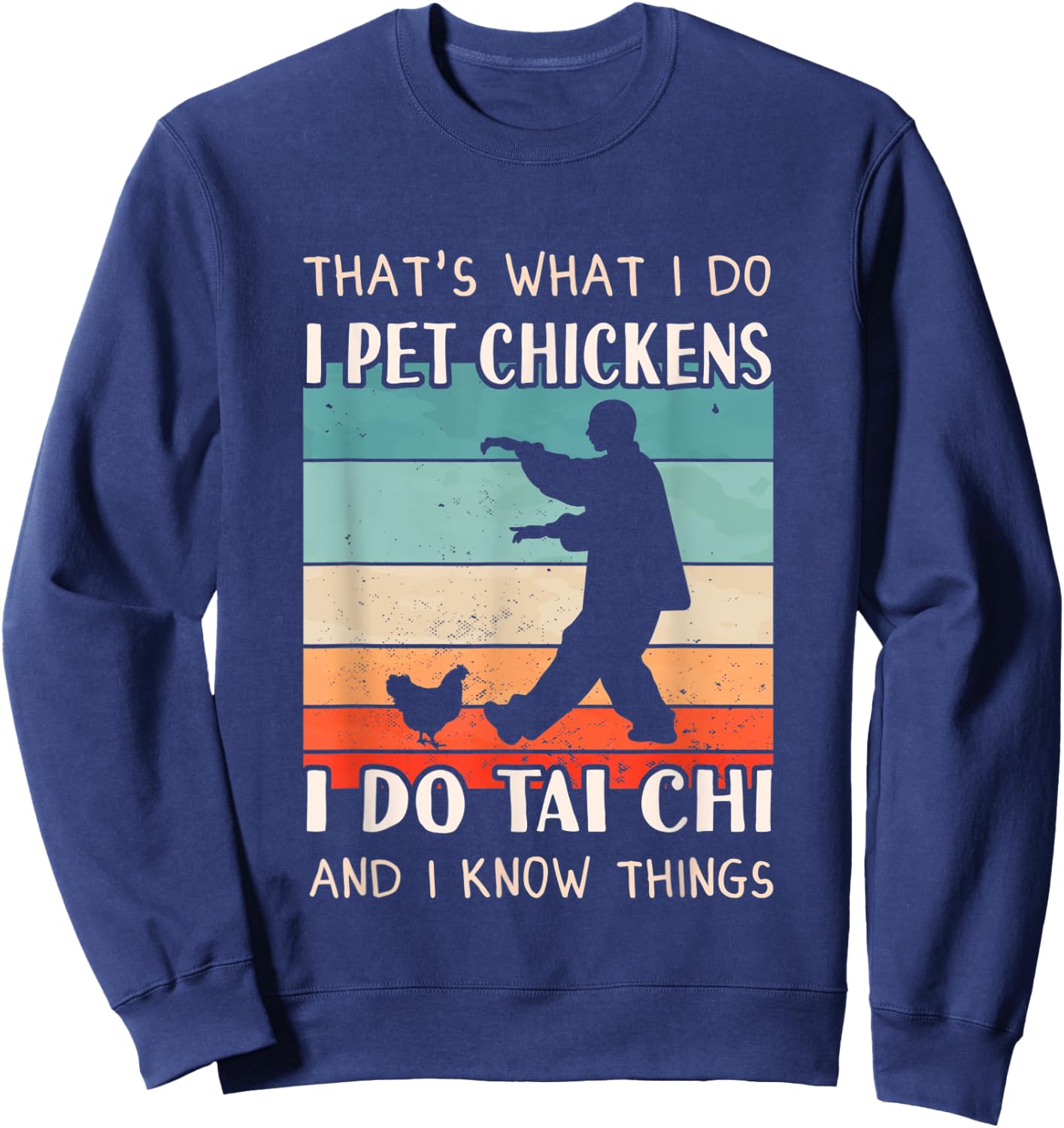 Tai Chi Outfit - Chicken Keeper Design Men Tai Chi Sweatshirt - Sweatshirt | Navy