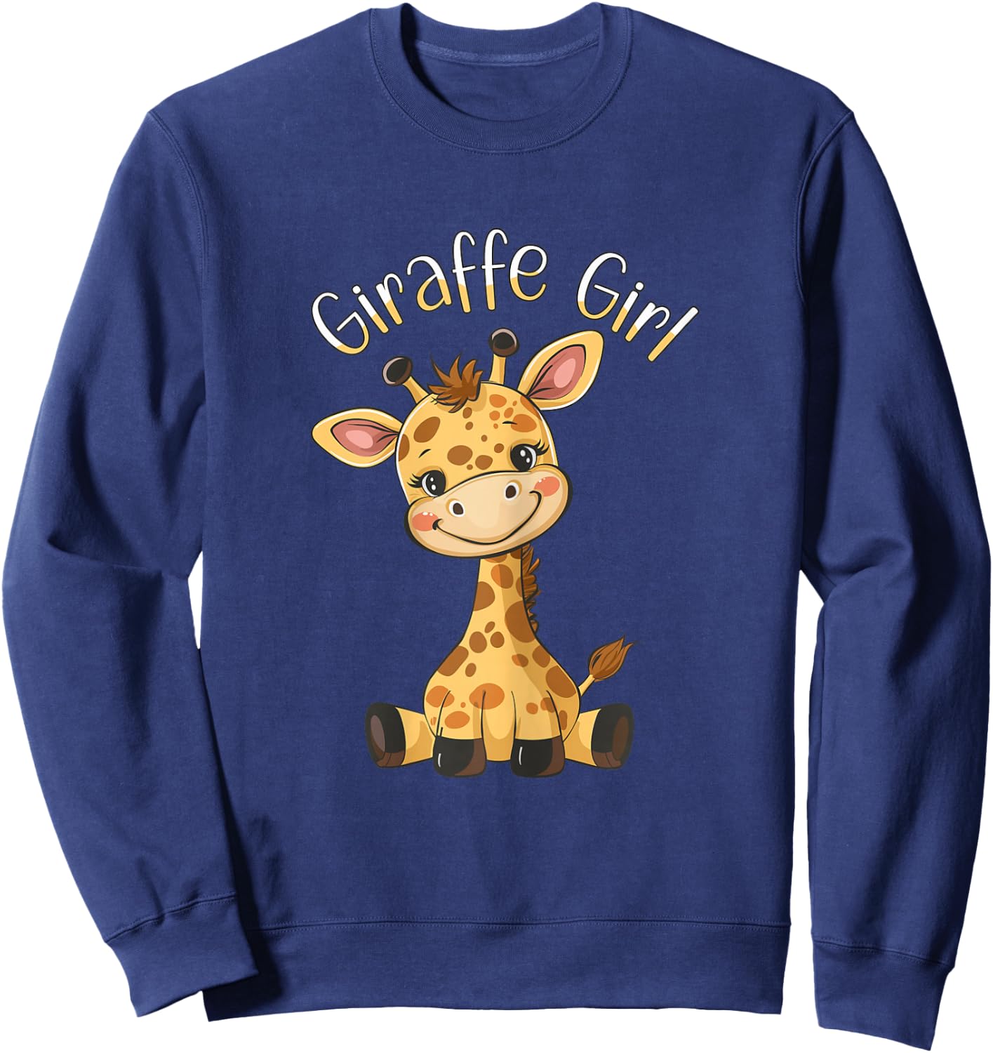 Giraffe Girl Cute Giraffe Girls Giraffe Sweatshirt - Sweatshirt | Navy