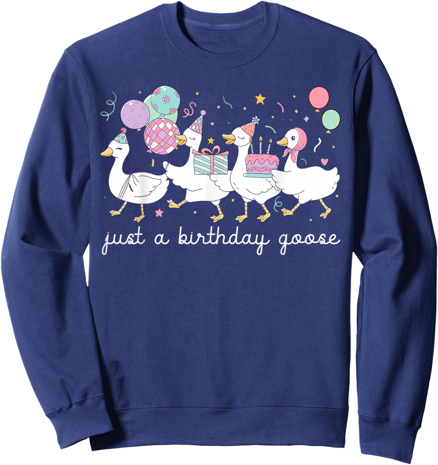 Silly Goose It's My Birthday Birthday Cake Silly Goose Girls Sweatshirt - Sweatshirt | Navy