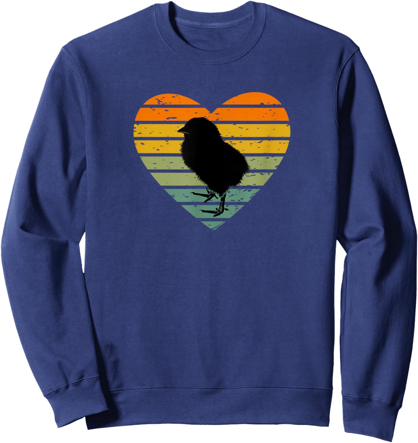 I Love Chick Vintage Farm Rooster Hen Chicken Easter , black Sweatshirt - Sweatshirt | Navy