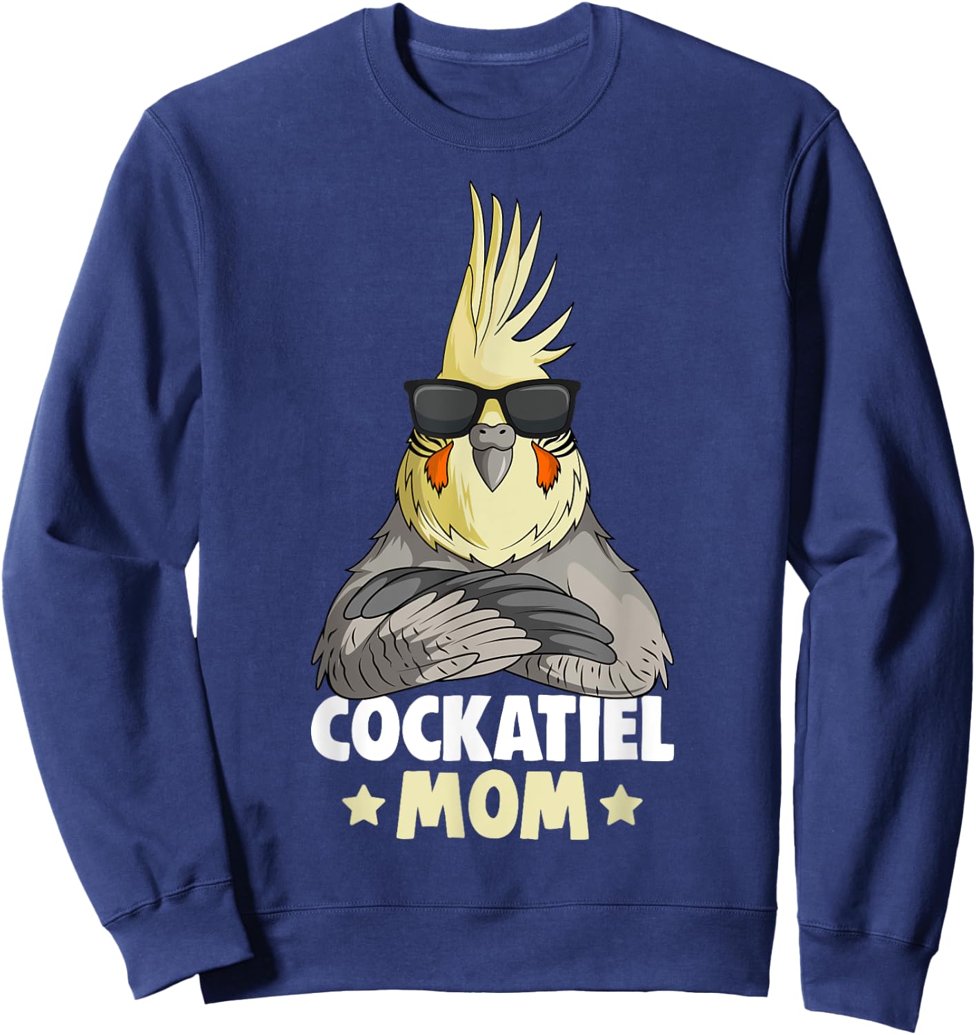 Cute Bird Lover Apparel & Gift Ideas Cockatiel Mom Women's Black Small Modern Sweatshirt - Sweatshirt | Navy