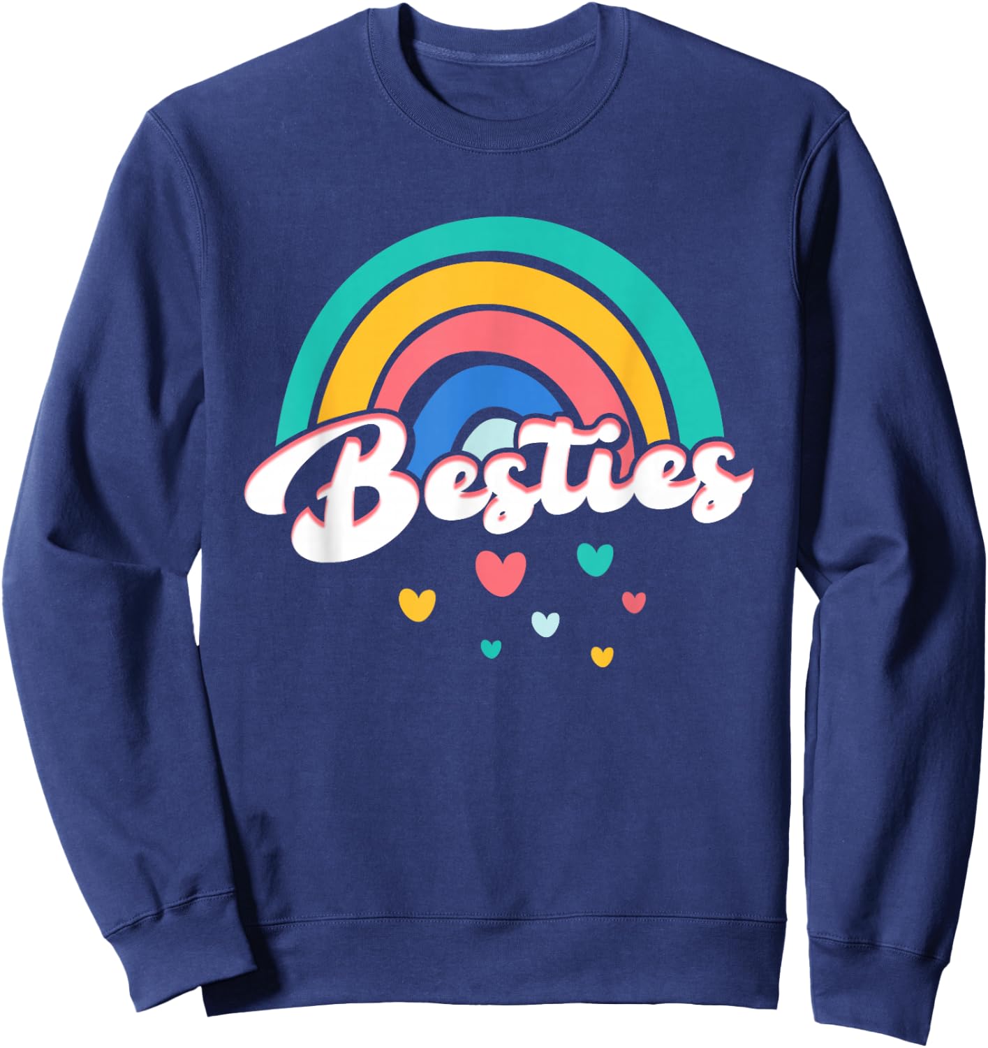 Besties Regenbogenherzen | Freundschaft Freunde Mädchen Sweatshirt - Sweatshirt | Navy