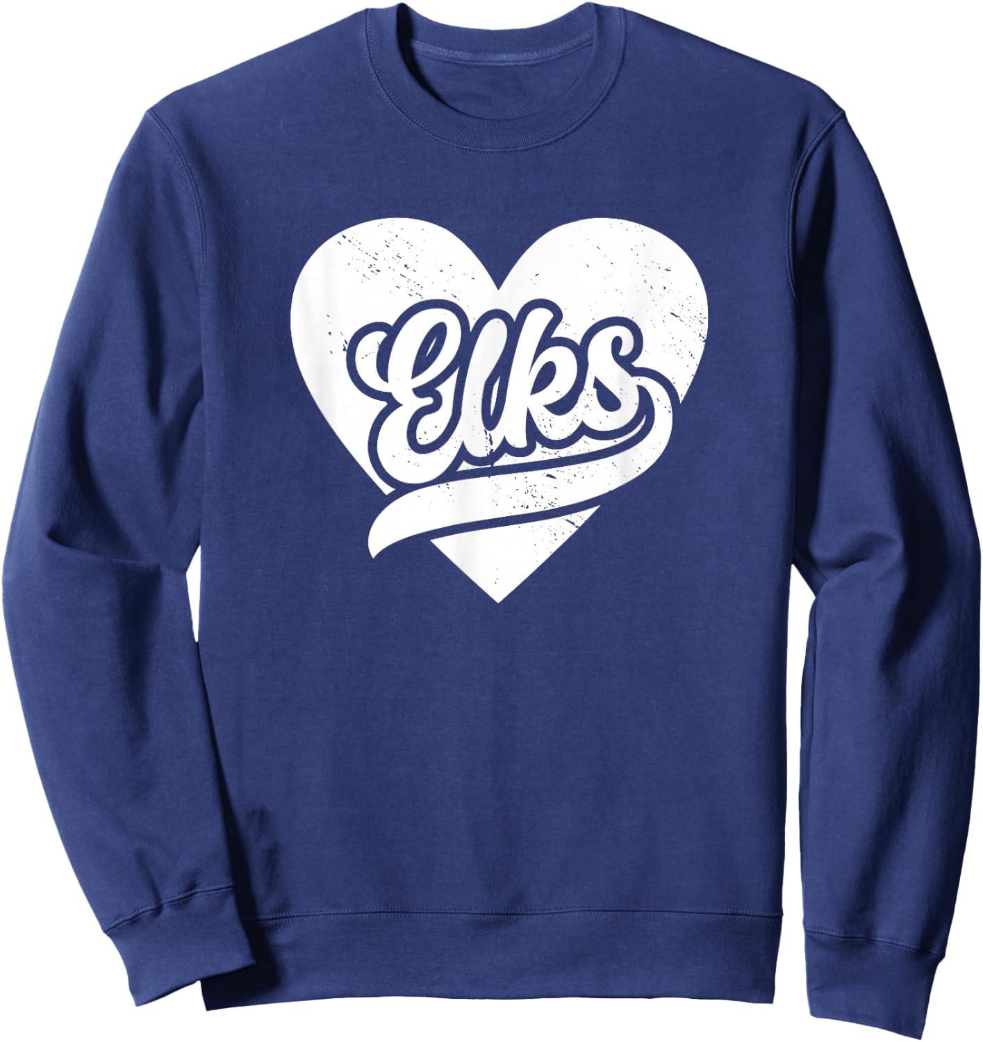 Vintage Elks High School Spirit Go Elks Love Sweatshirt - Sweatshirt | Navy