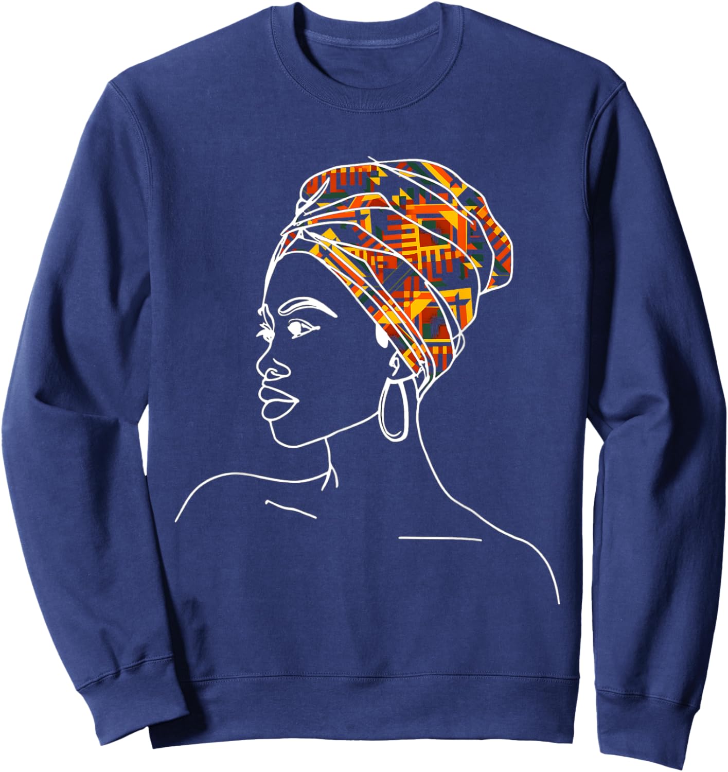 Kente Tribal Africa Dashiki Printed African Lover Women's , Black, S Sweatshirt - Sweatshirt | Navy