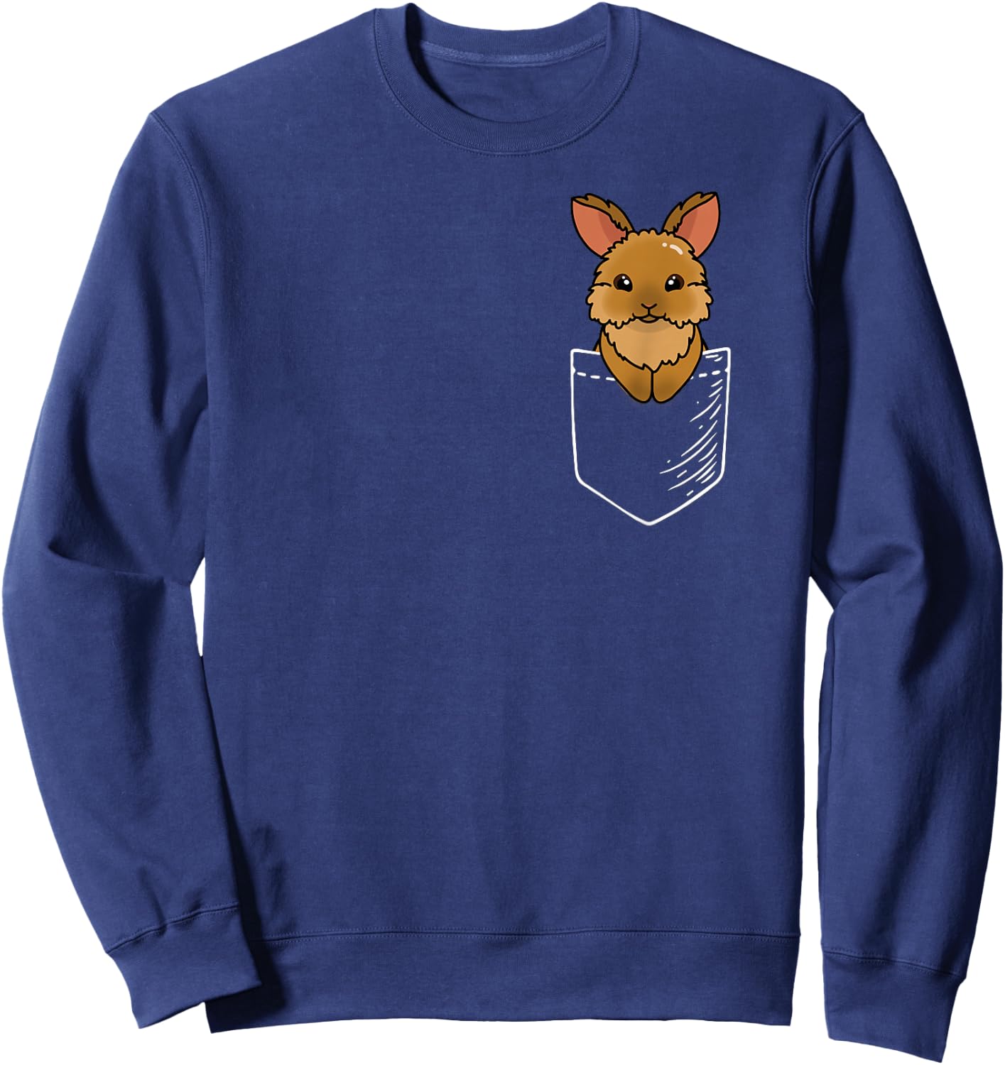 Funny Kids Girls Kawaii Pocket Lionhead Rabbit Lover Sweatshirt - Sweatshirt | Navy
