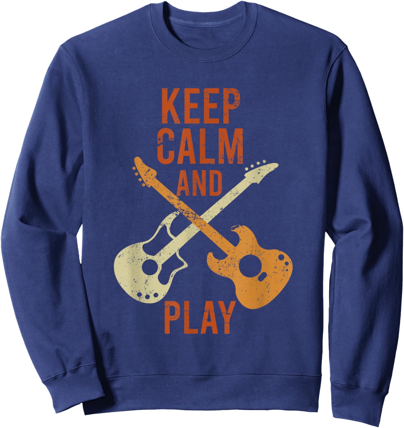 Keep Calm and Play Guitar Guitar Witz Guitar Electric Guitar Sweatshirt - Sweatshirt | Navy