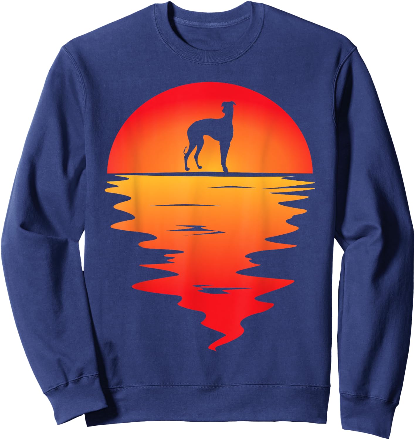 Sunset Dog I Galgo Espanol Art I Galgo Espanol Women Kids Sweatshirt - Sweatshirt | Navy